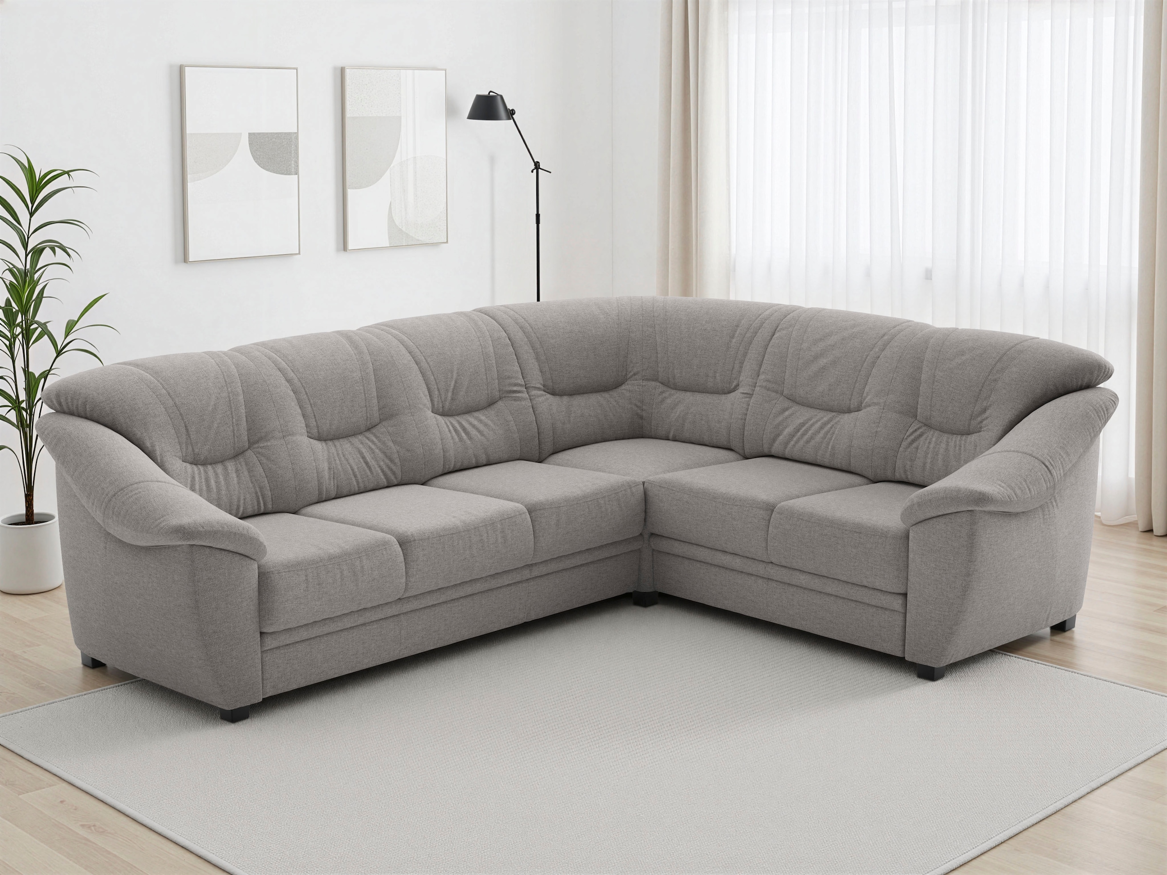 sit&more Ecksofa "Savona L-Form, B. 262 cm, Komfortsitz, Eckcouch mit Stoff- & Lederwahl" mit Schlaffunktion, Liegefl. 120x195 cm