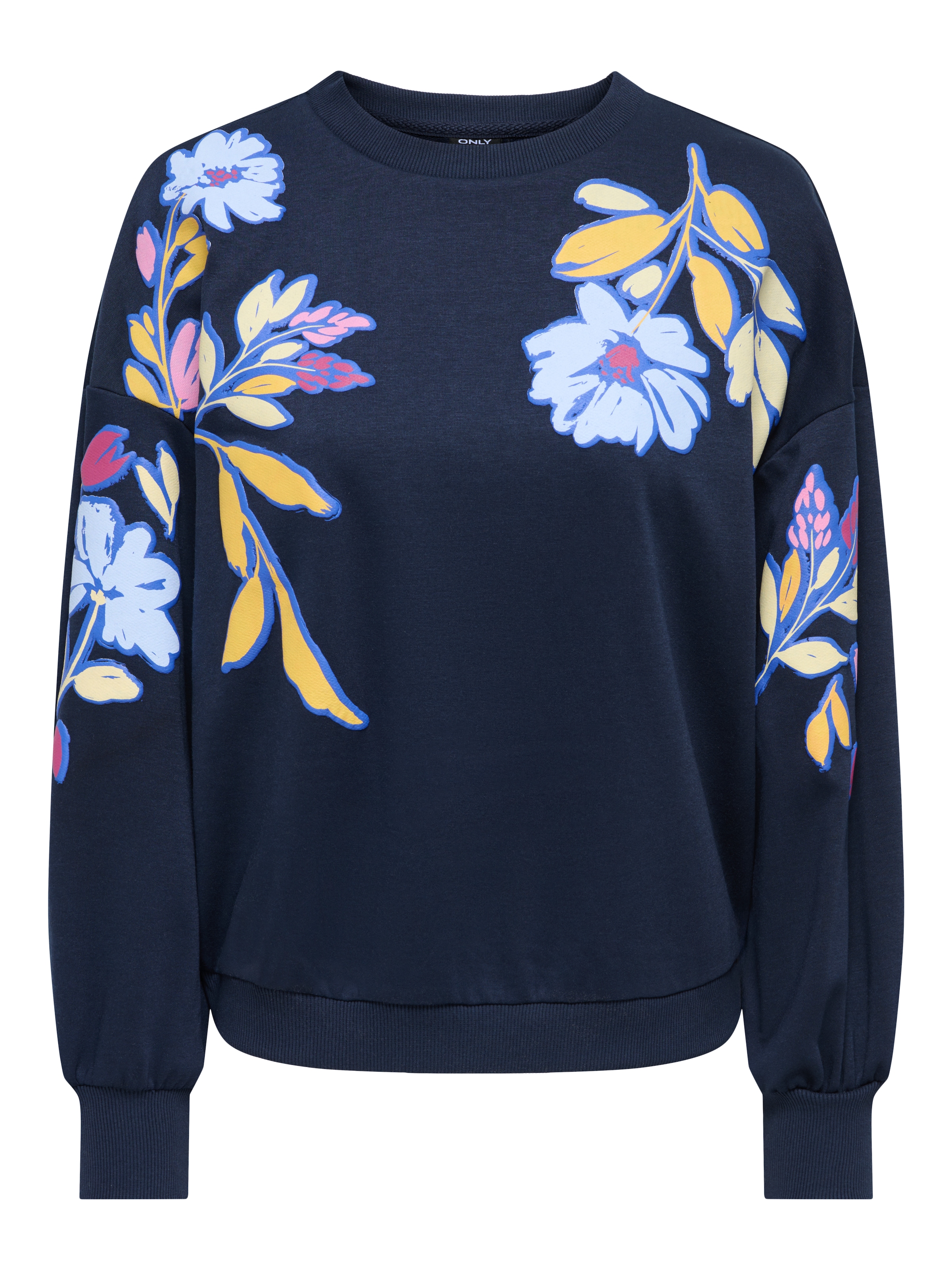 ONLY Sweatshirt "ONLBROOKE L/S O-NECK FLOWER SWT", Baumwollmischung, regula günstig online kaufen