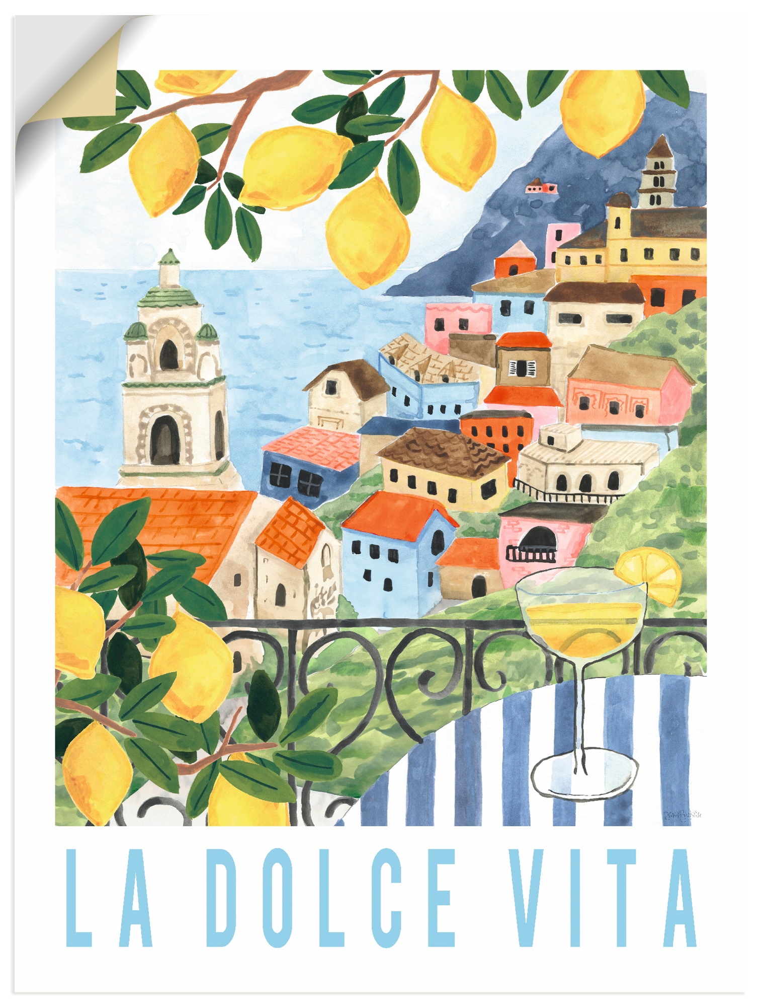 Artland Wandbild "Mediterranean View I" Meer Bilder 1 Stk. tlg. als Alubild, Leinwandbild, Poster, Wandaufkleber in verschied. Größen