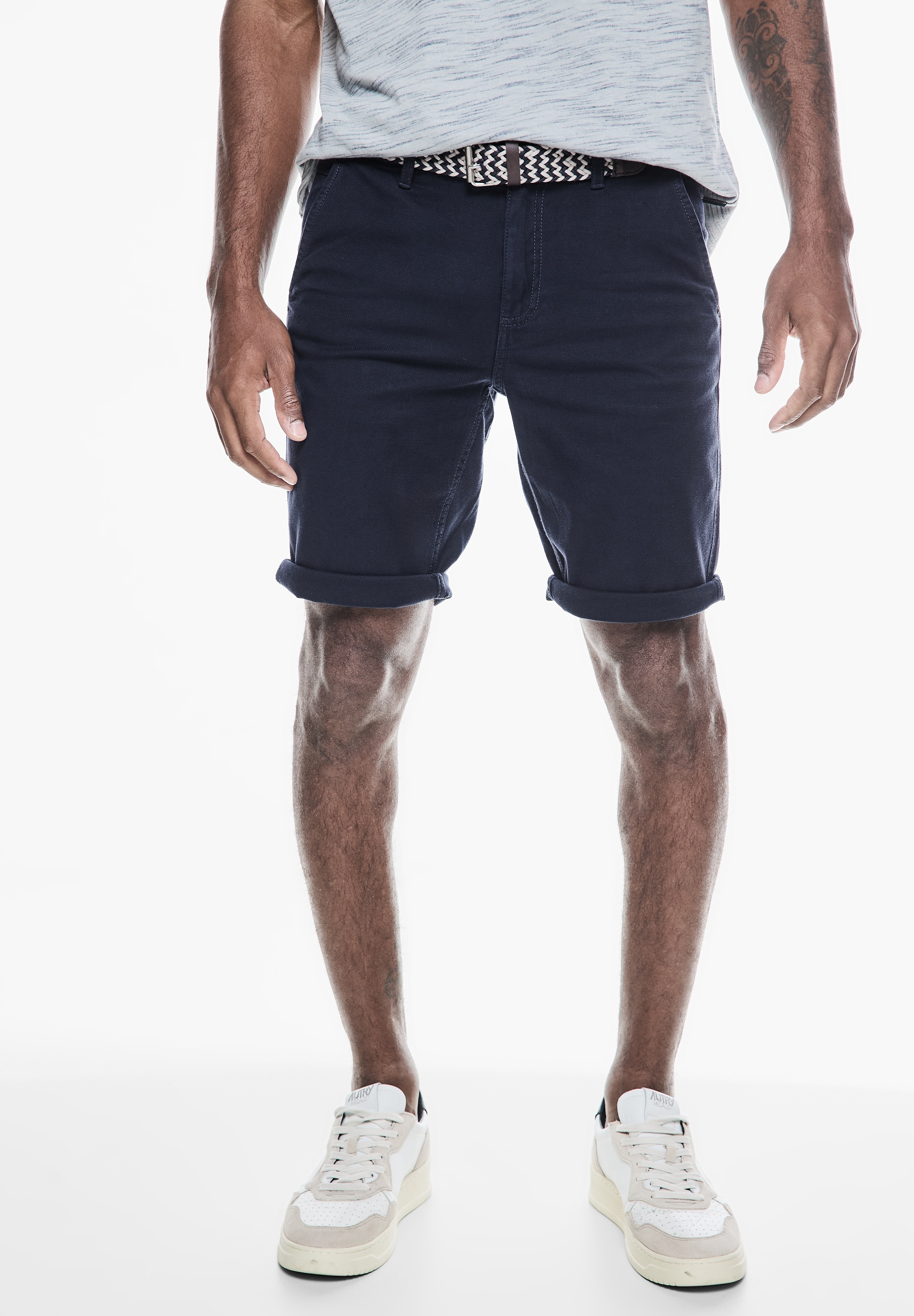 STREET ONE MEN Chinohose, softer Materialmix