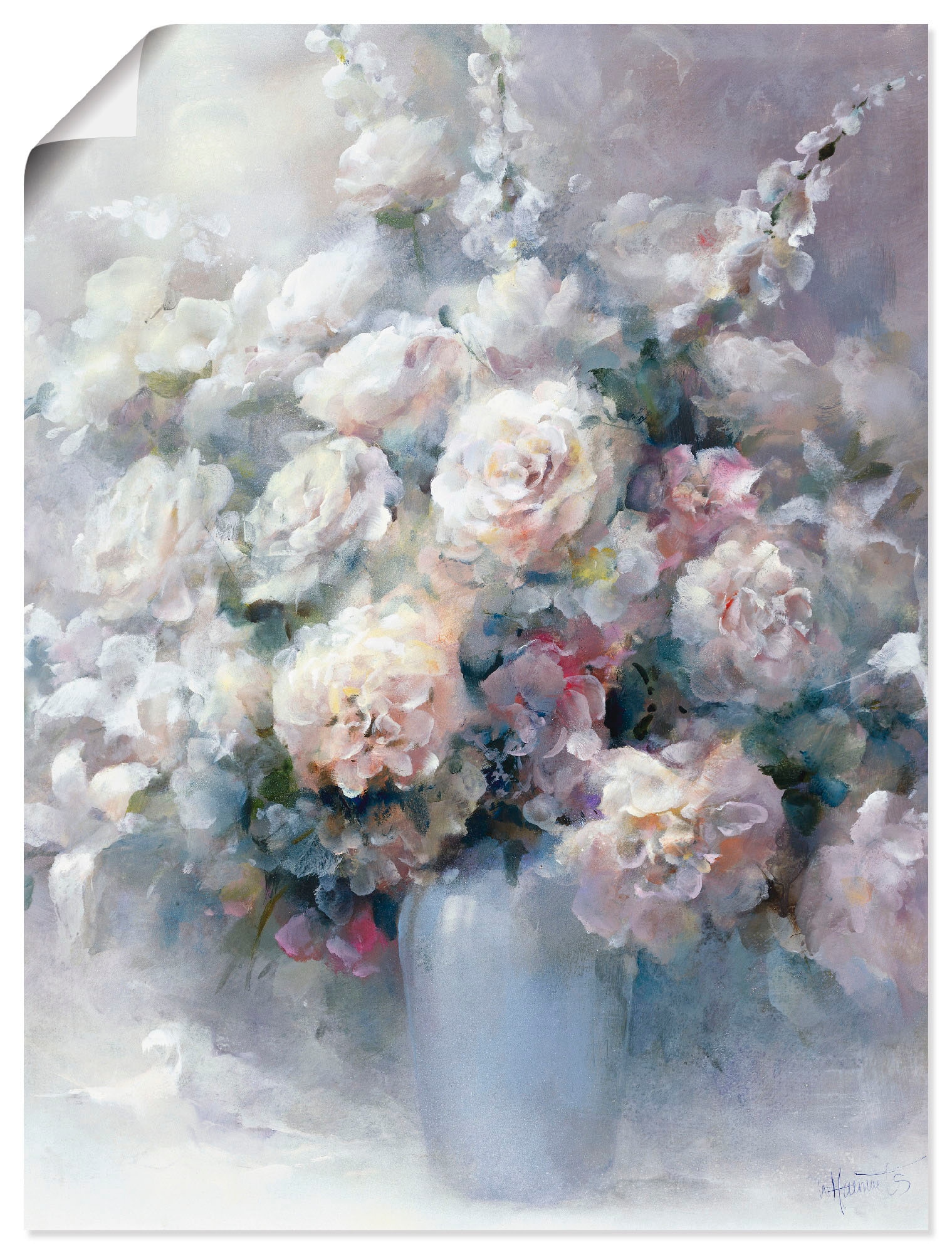 Wandbild »Weißer Strauß«, Blumen, (1 St.), als Leinwandbild, Poster in verschied. Größen