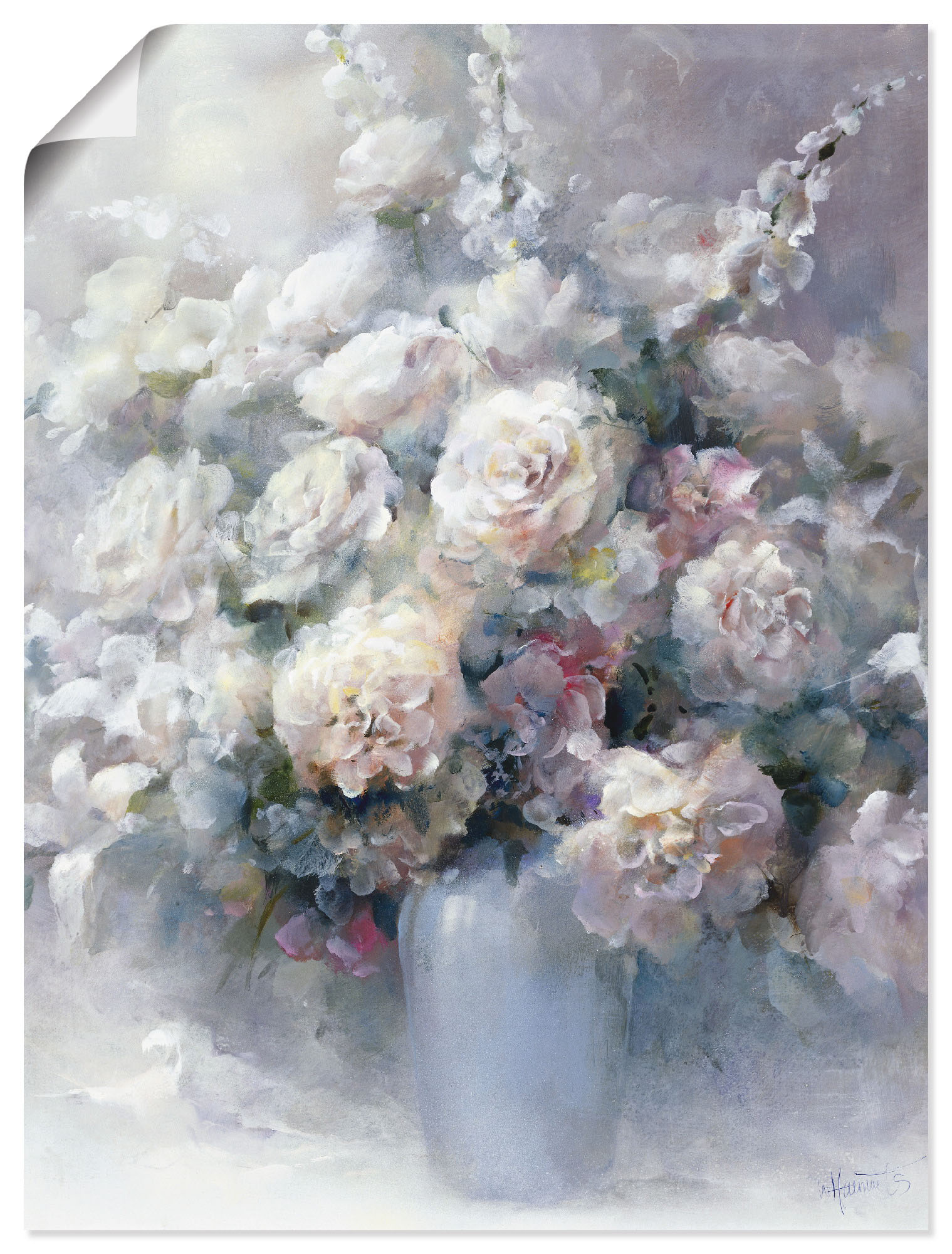 Artland Wandbild "Weißer Strauß" Blumen 1 Stk. tlg. als Leinwandbild, Poster in verschied. Größen