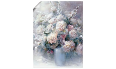 Wandbild »Weißer Strauß«, Blumen, (1 St.)