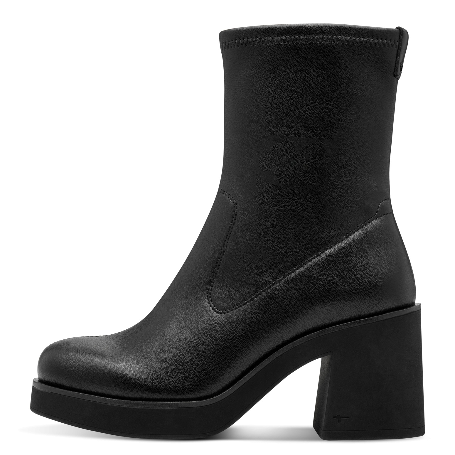 Tamaris Stiefelette, Blockabsatz, Partyschuh in veganer Verarbeitung