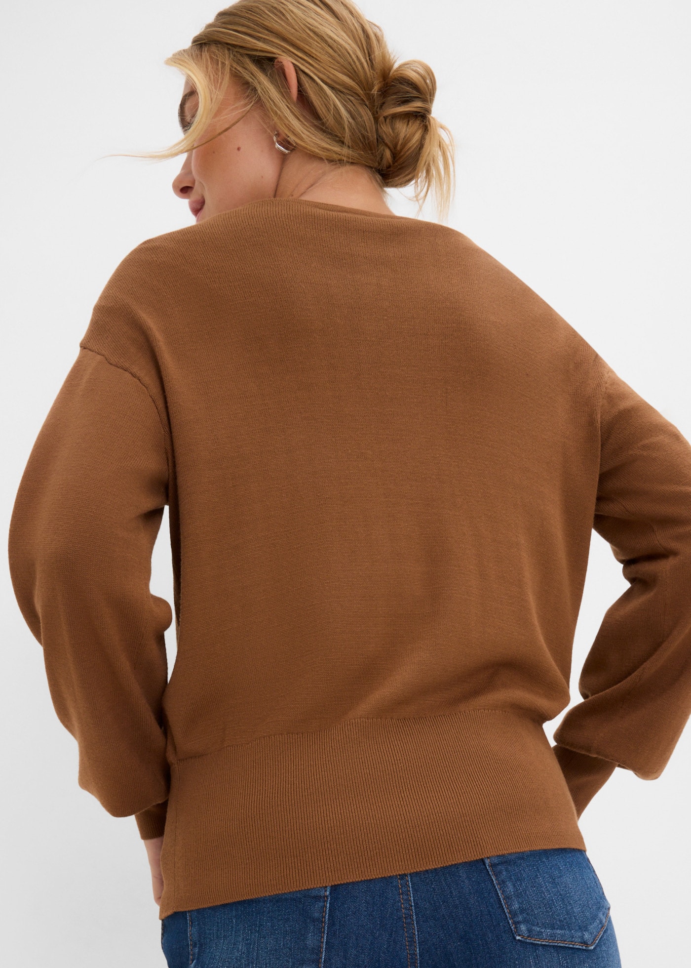 bonprix Strickjacke Feinstrickjacke, mit Knopfleiste, lässig geschnitten, Langarm