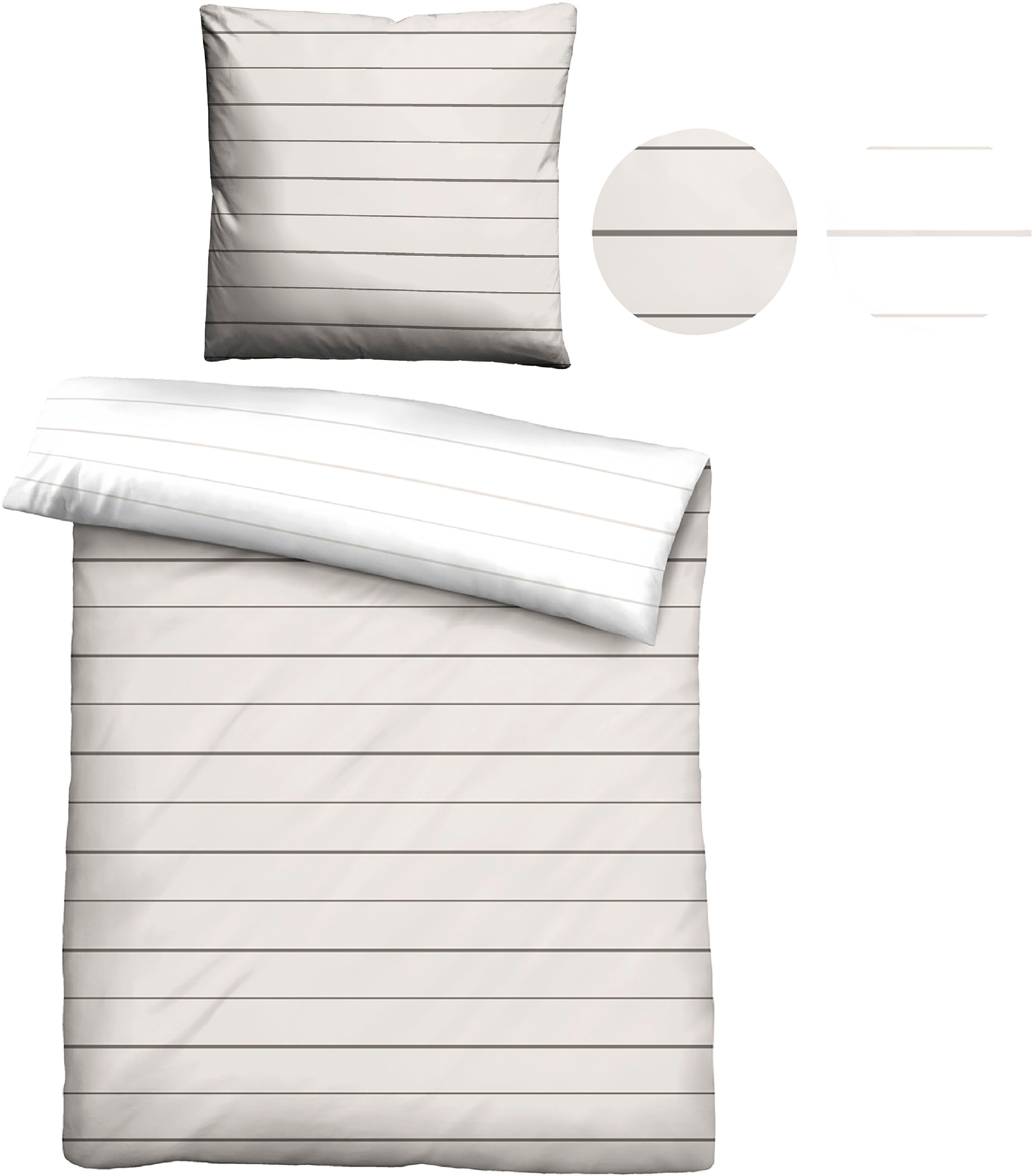 Thumbnail - Biberna Wendebettwäsche "Combinate in Gr. 135x200, 155x220 oder 200x200 cm" 2 Stk. Bettwäsche aus Baumwolle, zeitlose Be...