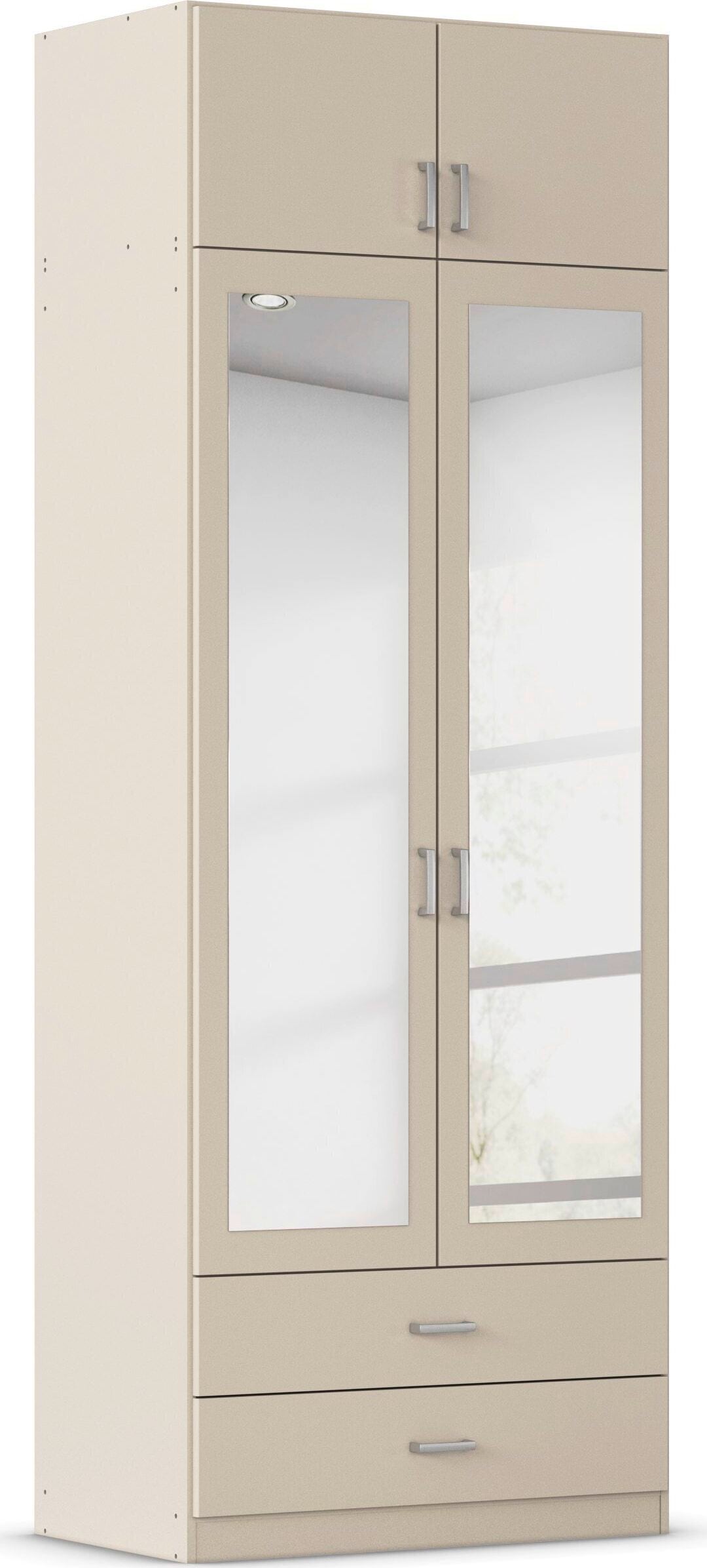 rauch Kleiderschrank "Schrank Garderobe Wäscheschrank GAMMA in 4 Breiten 91-226 cm" 3 verschiedene Ausstattungen BASIC/CLASSIC/PREMIUM (inkl. SOFT-CLOSE), mit Schubladen und Schrankaufsatz sowie Spiegel MADE IN GERMANY