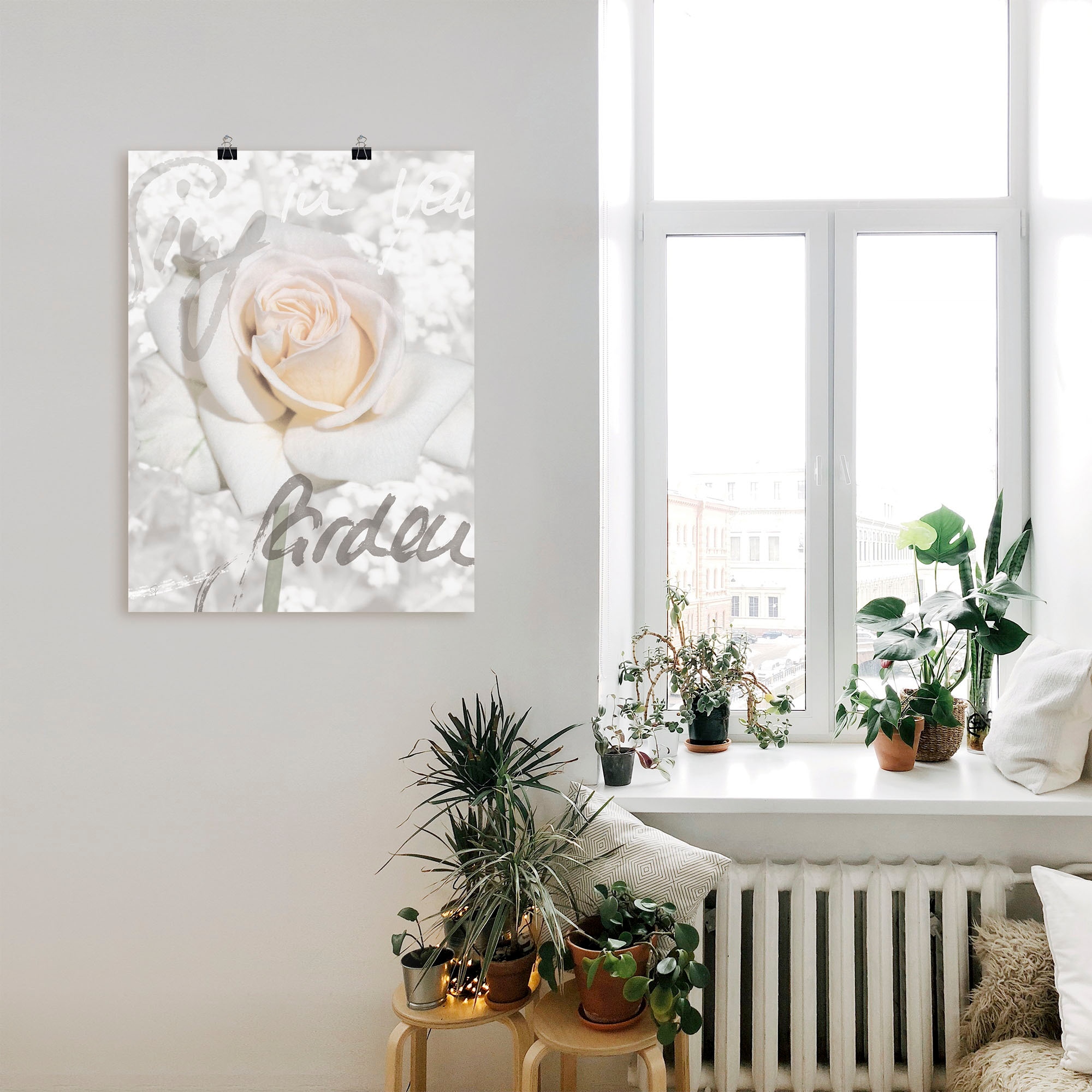 Artland Wandbild "In Lettern - Rose", Blumen, (1 St.), als Alubild, Outdoor günstig online kaufen