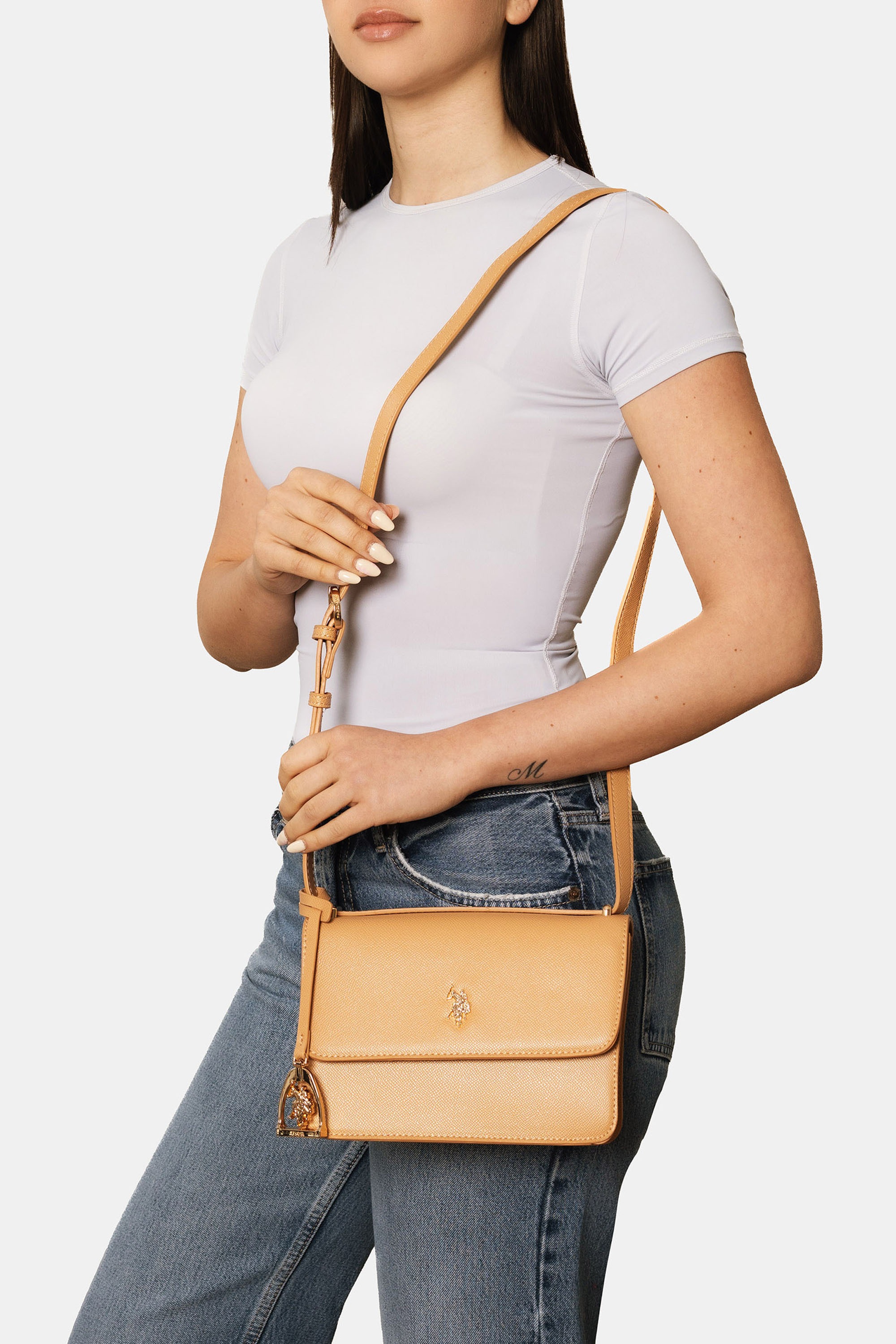 U.S. Polo Assn. Schultertasche »JONES SMALL FLAP CROSSBODY BAG Damen« Schultertasche Damen, kleine Handtasche, Fashion, Lifestyle, Sale
