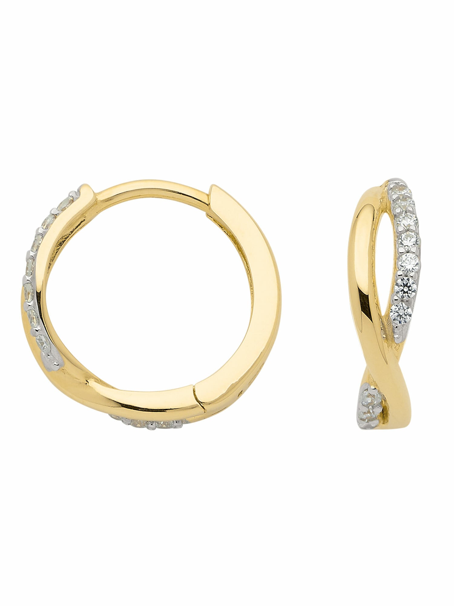 Adelia´s Paar Ohrhänger »1 Paar 333 Gold Ohrringe / Creolen mit Zirkonia«, 333  Gold mit Zirkonia Goldschmuck für Damen bestellen | BAUR