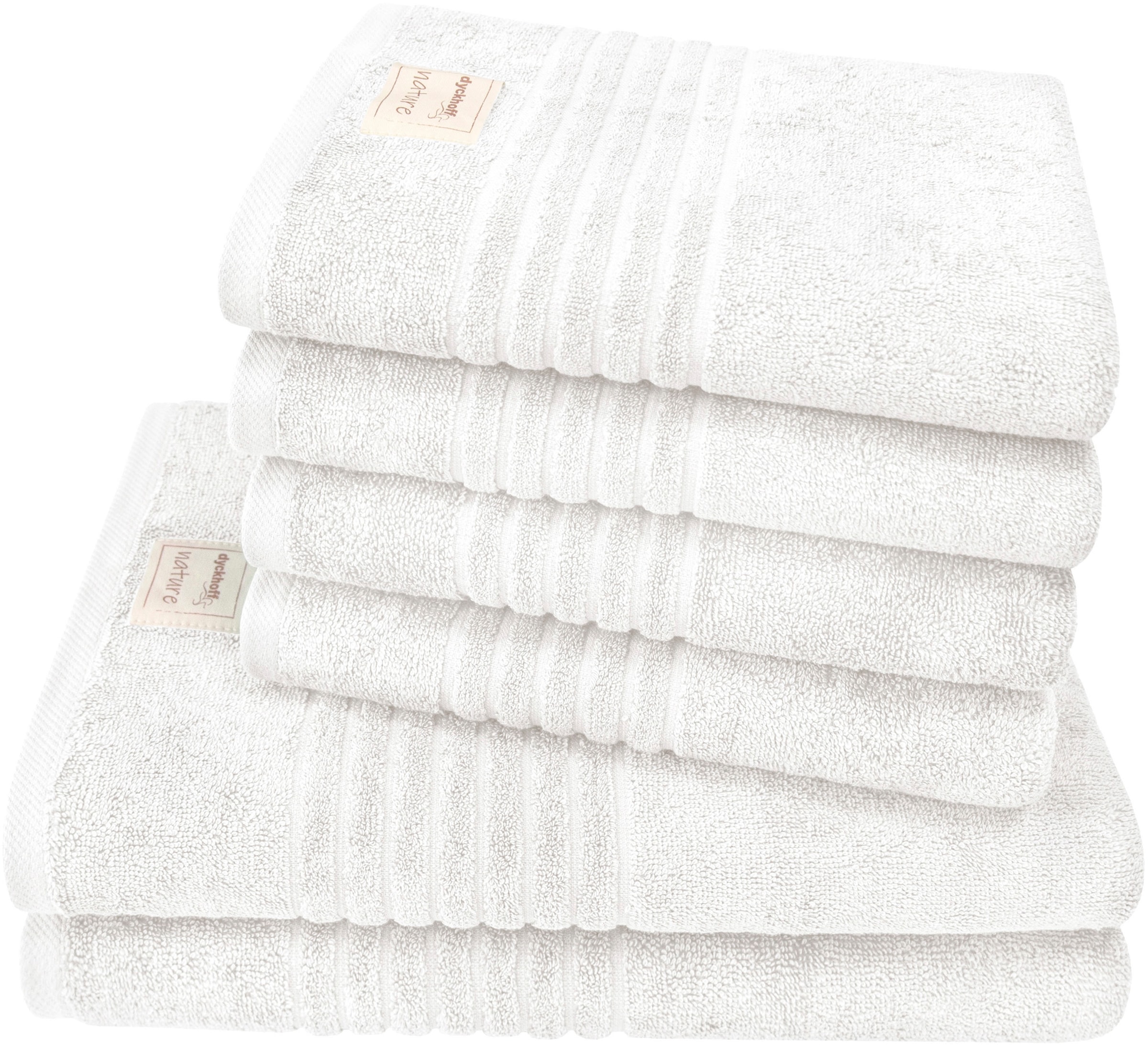 Dyckhoff Handtuch Set "Nature" Set 6 Stk. Frottier 6er Set: 4x Handtücher, günstig online kaufen