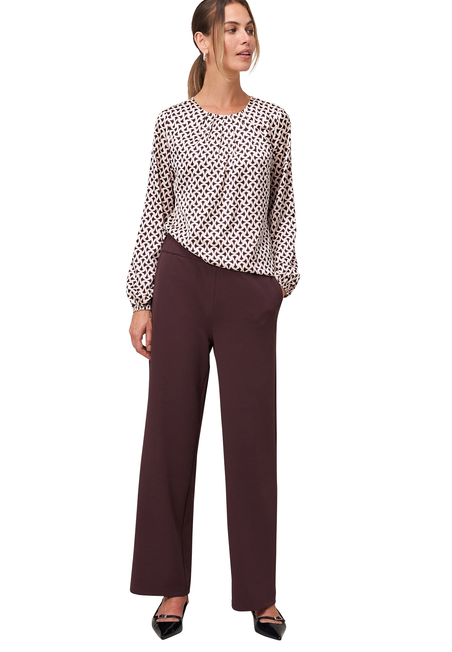 Zero Satinbluse »zero Damen Satinbluse mit Druck«