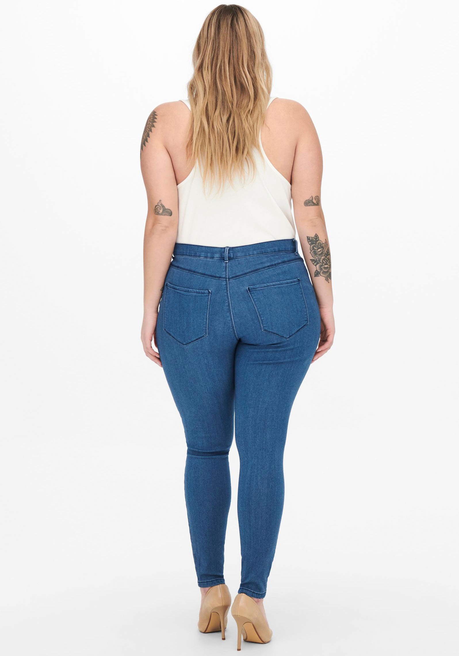 Carmakoma by Only Damen Jeans CARTHUNDER PUSH UP - Skinny Fit - Blau - Medi günstig online kaufen