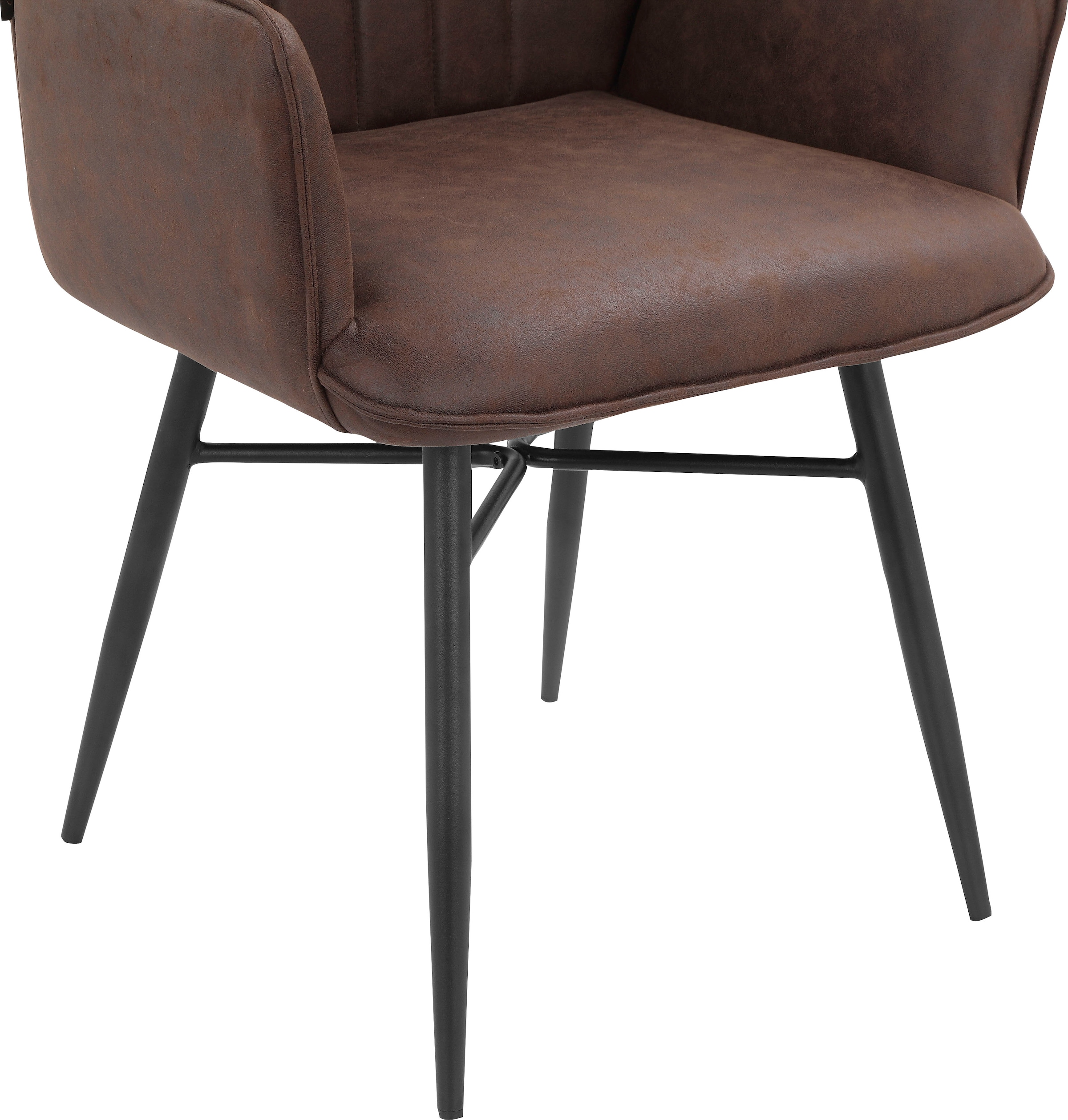 Leonique Esszimmerstuhl »Hrodwyn«, 2 St., Microfaser, Sitz gepolstert, mit horizontale Nähten am Rücken, Sitzhöhe 52 cm