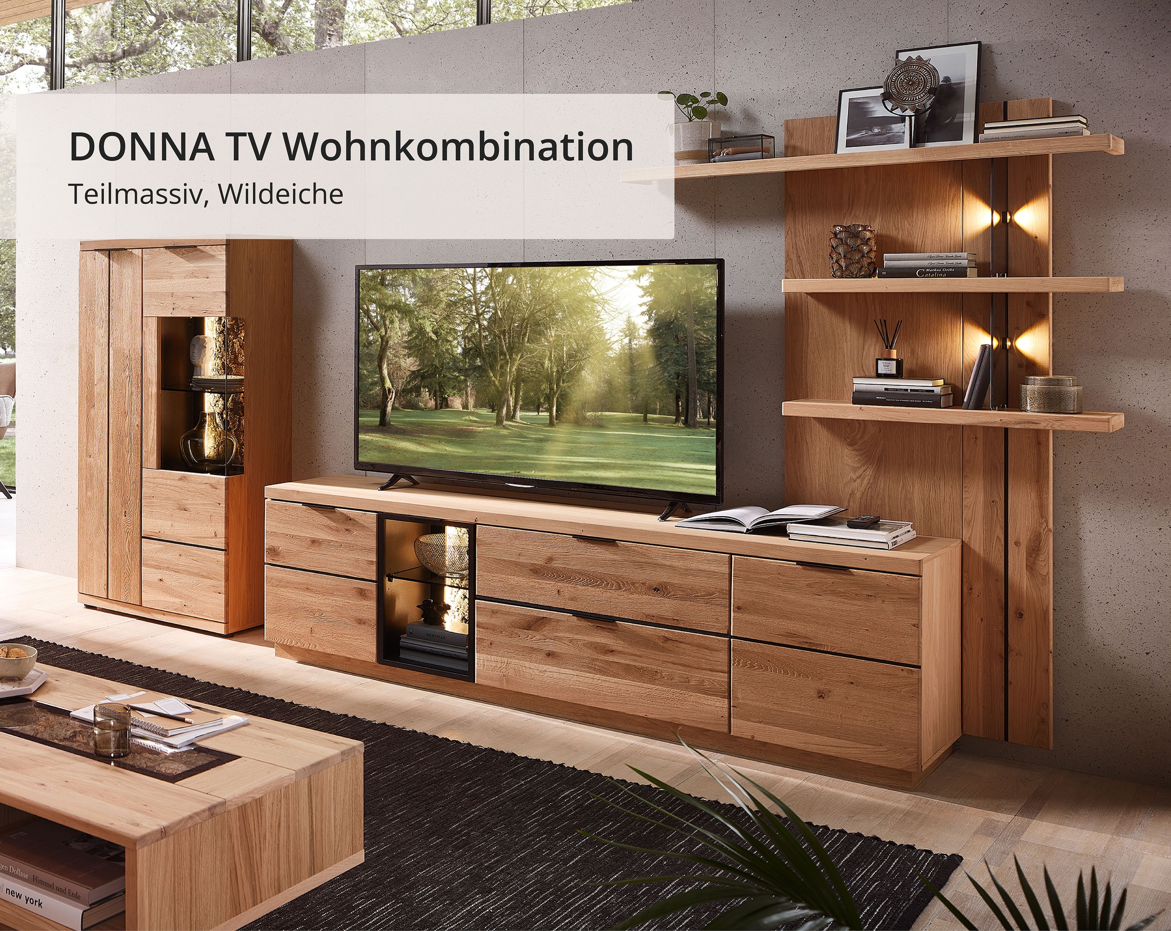 Wohnconcept Wohnwand »Donna Wohnwand, 324x180x50 (BxHxT)« 3 Stk. tlg.