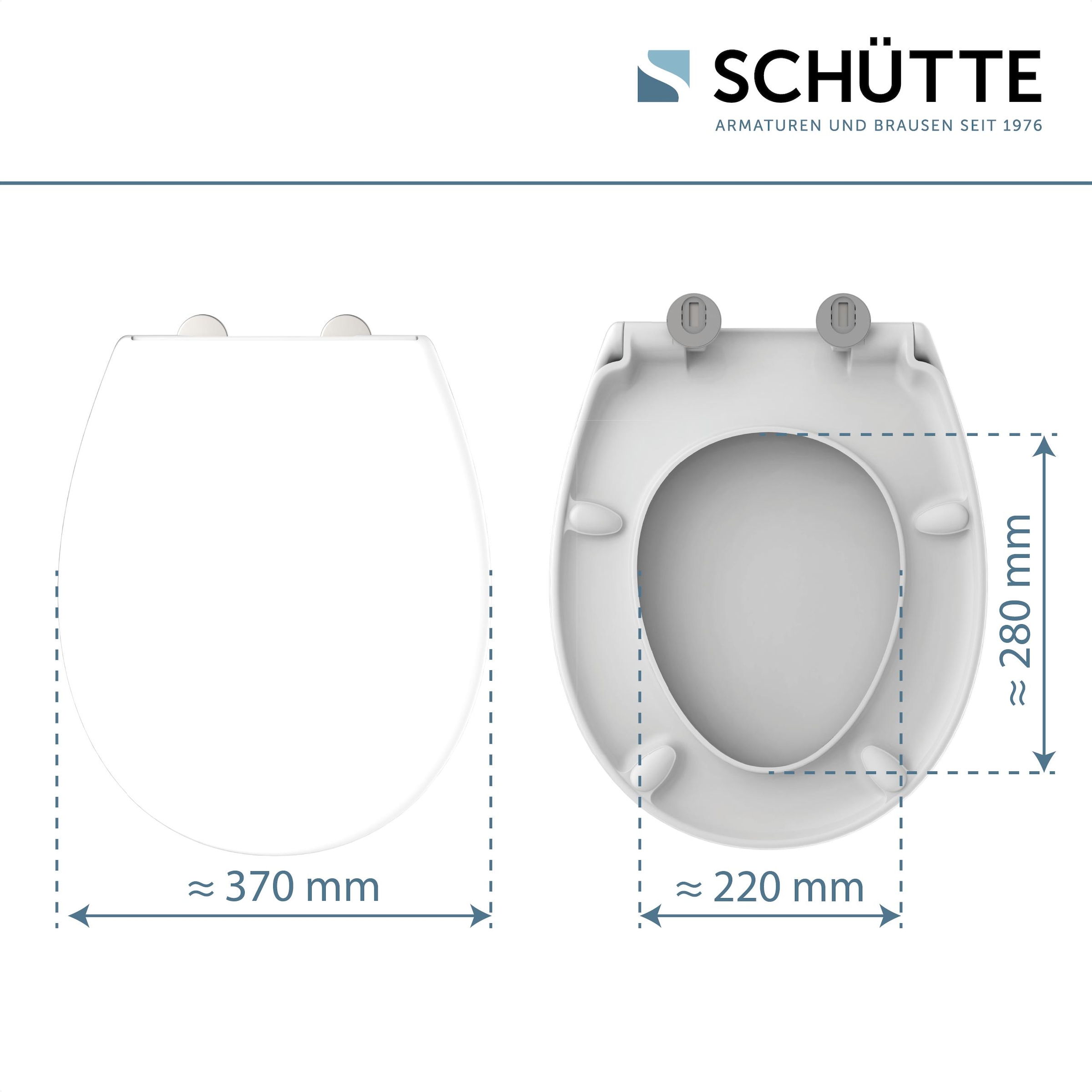 Schütte WC-Sitz »Duroplast, WHITE PRO 1«, (WC-Sitz, Befestigungsmaterial, Montageanleitung), mit Absenkautomatik und Schnellverschluss