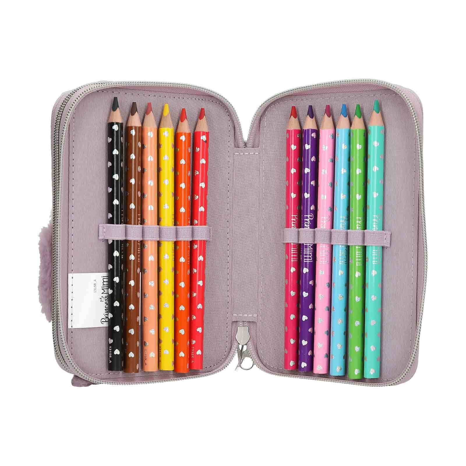 Depesche Buntstift »2-Fach Federtasche PENGUIN Princess Mimi 5,5 x 13 x 19,5 cm weiß-rosa«