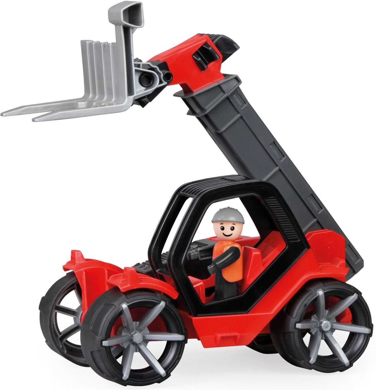 LENA Kinder Spielzeug-Radlader "Truxx Teleskoplader", rot, Kunststoff, B:15cm H:15cm T:35cm, Spielzeugfahrzeuge, inklusive Spielfigur; Made in Europe
