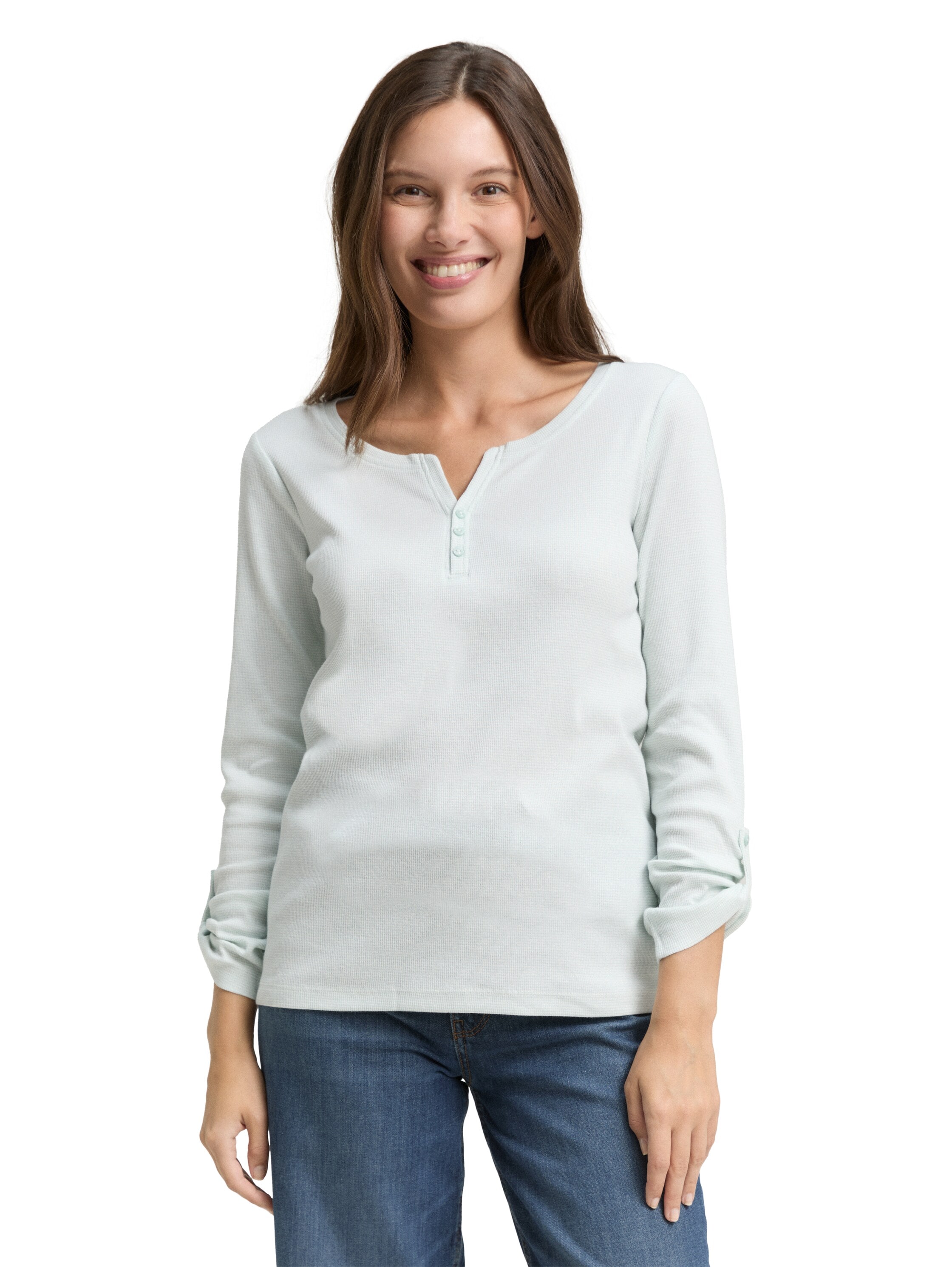 TOM TAILOR Henleyshirt mit Turn-Up-Arm günstig online kaufen