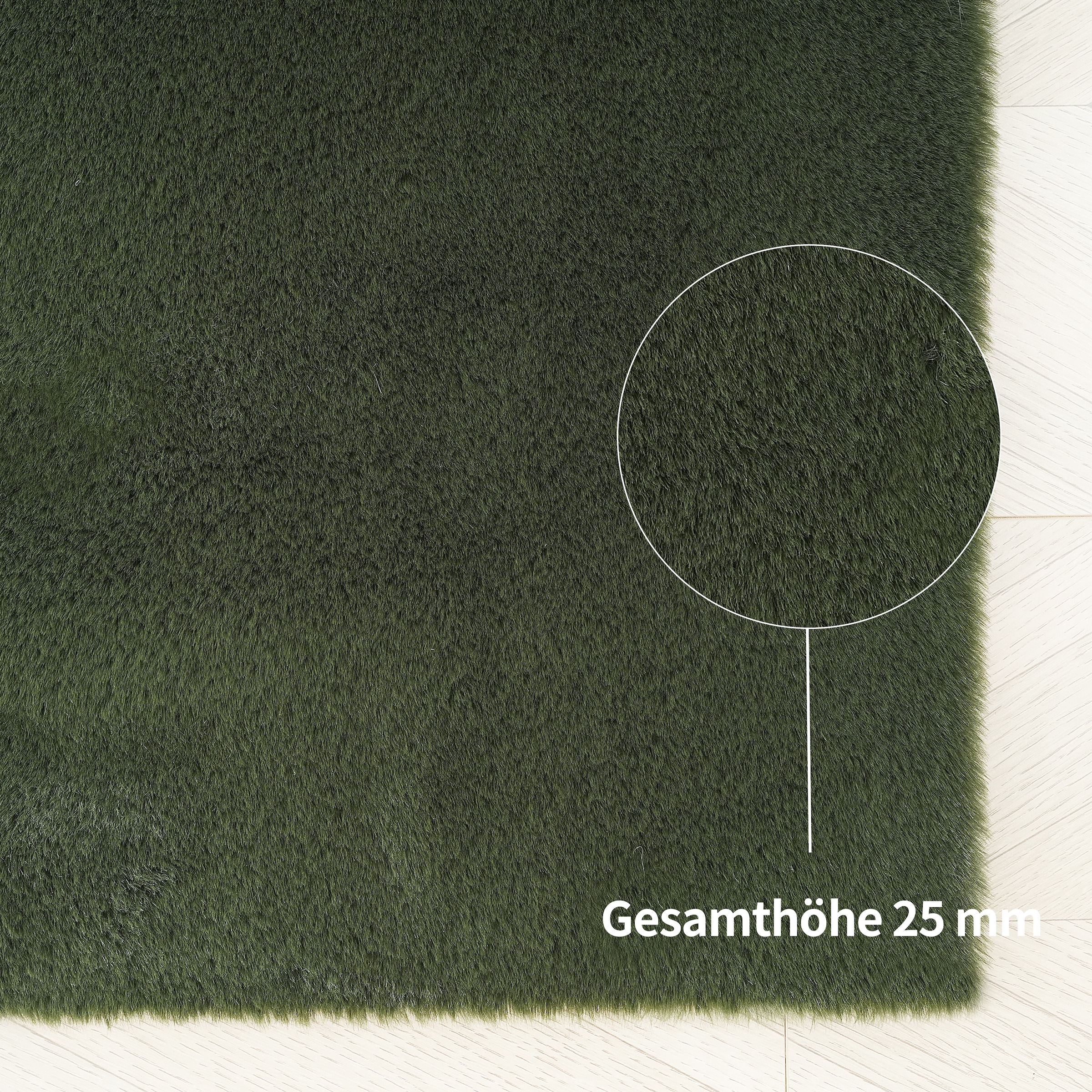 Bruno Banani Fellteppich »Rabbit 2, Kunstfell Teppich, Modern«, rechteckig, 25 mm Höhe, Kaninchenfell-Haptik, sehr weich, Wohnzimmer, Schlafzimmer, Esszimmer