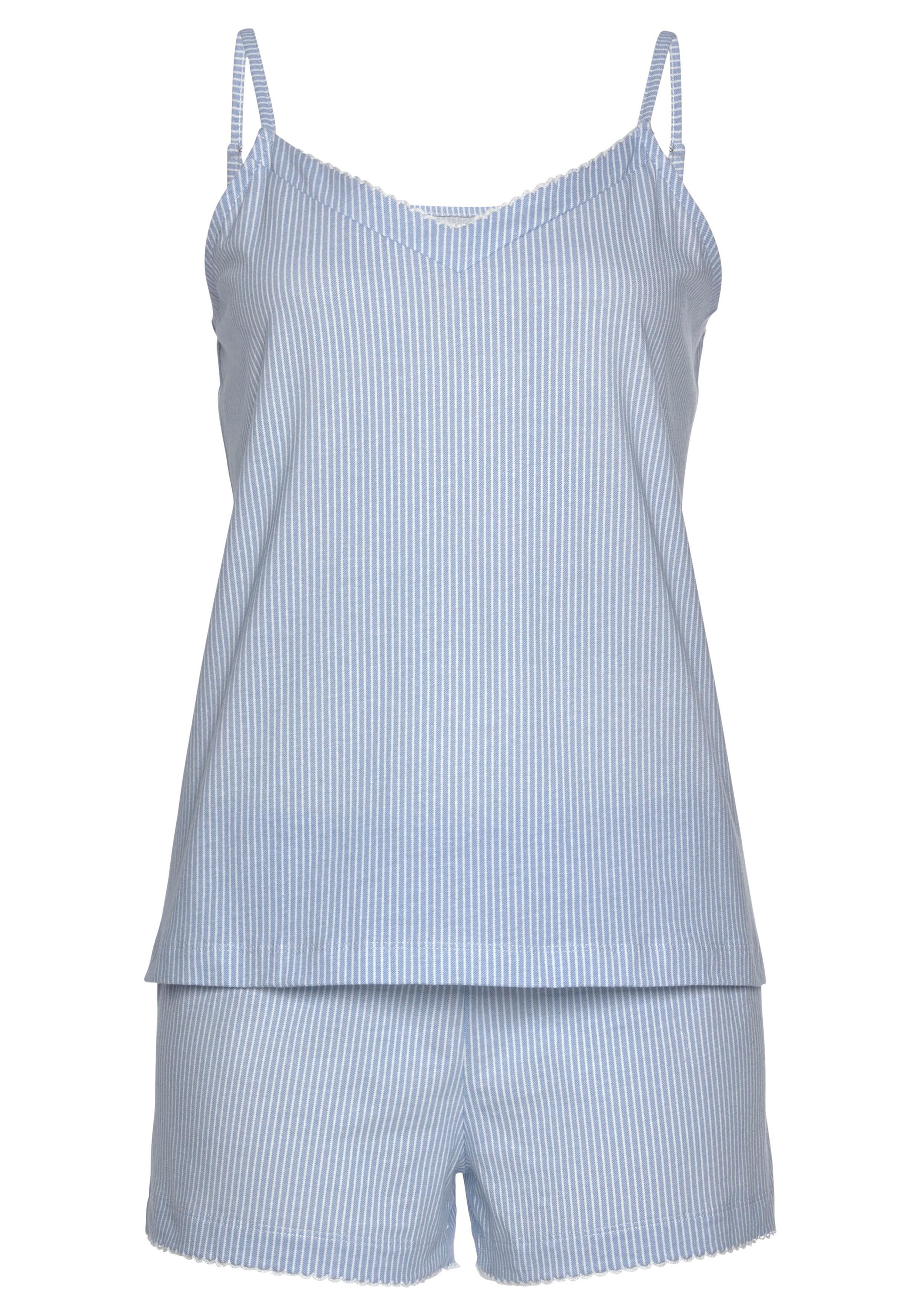 Vivance Dreams Shorty 2 tlg. mit feinem Karo-Muster und Häkelkante günstig online kaufen