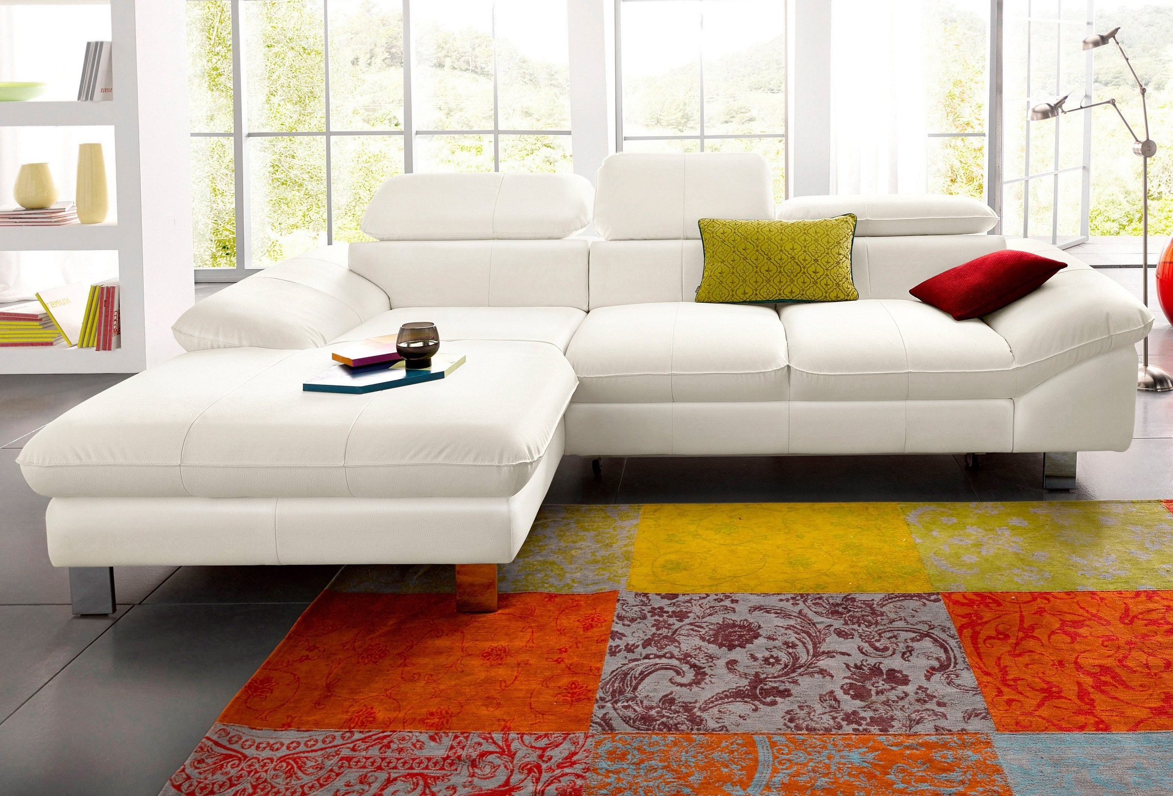 COTTA Polstergarnitur »Driver L-Form«, (Set), Set bestehend aus: Ecksofa mit Kopfteilverstellung & Hocker