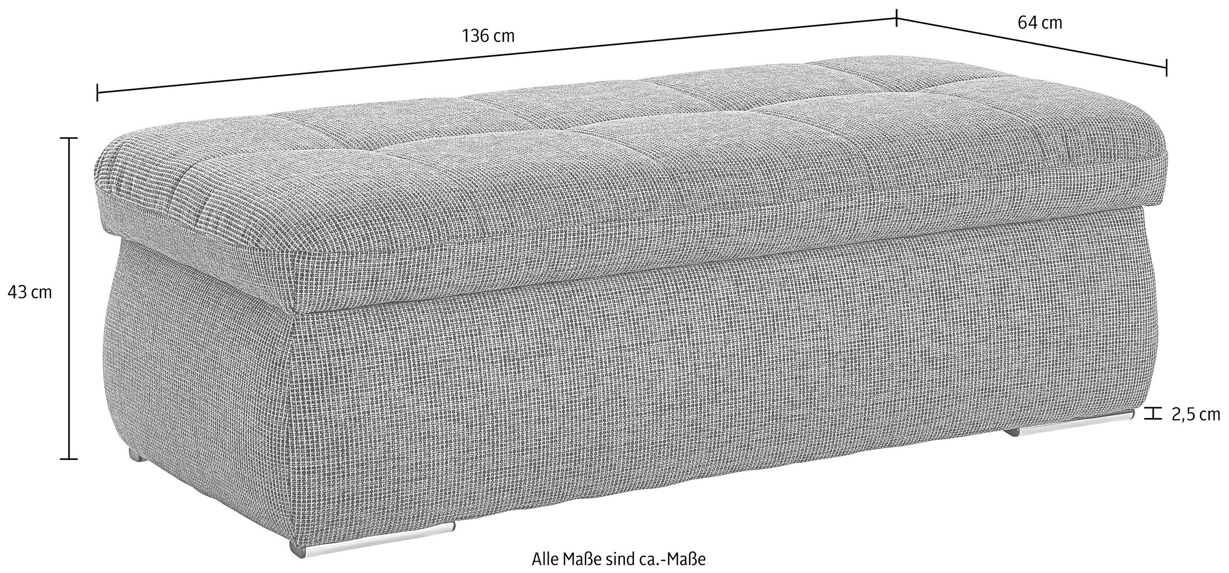 DOMO collection Hocker »NMoric«, mit Stauraumfach, auch in Cord