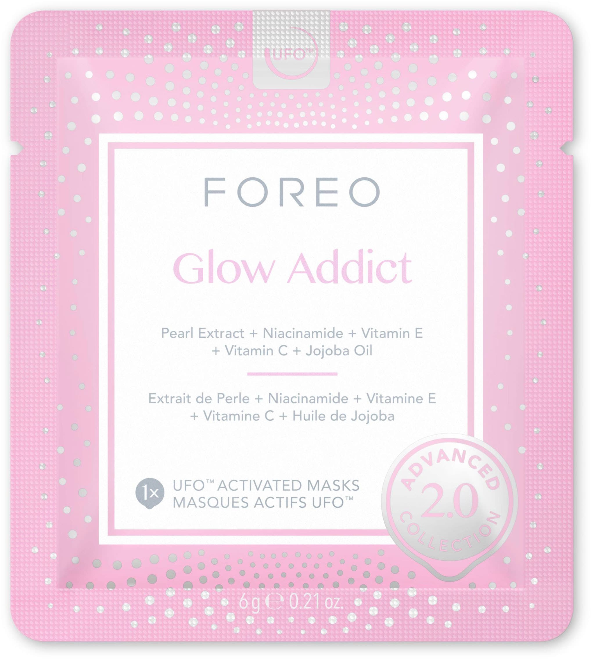 FOREO Gesichtsmaske »UFO™ Mask Glow Addict 2.0«, (Packung, 6 tlg.), komptibel mit UFO™ & UFO™ mini