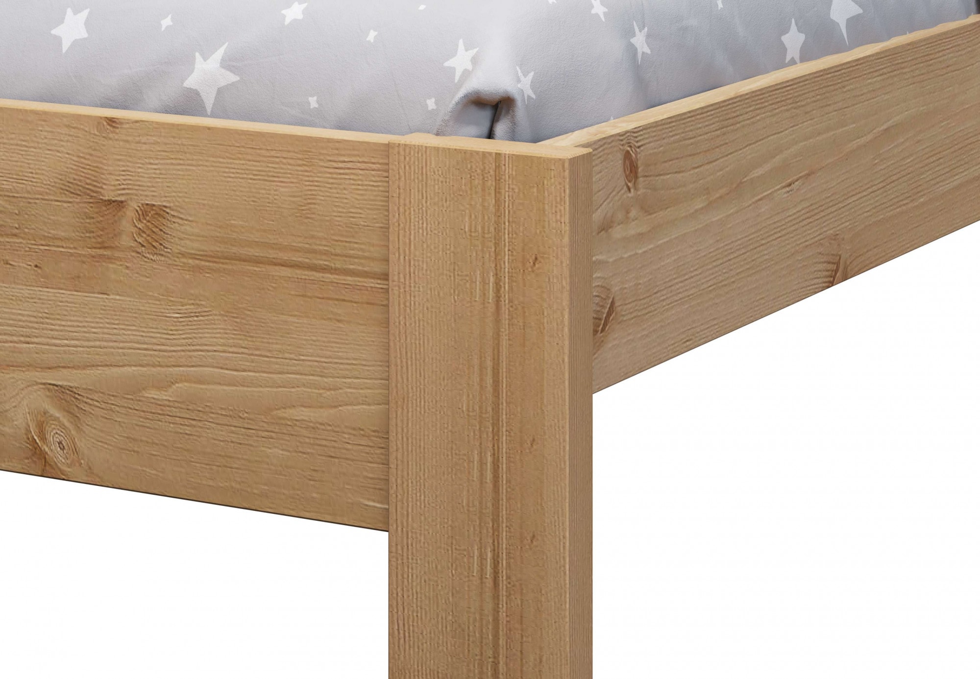 Home affaire Massivholzbett »Hero, hohe Belastbarkeit, FSC®-zertifizierte Kiefer«, (Breite/Belastbarkeit 140cm/180 KG, 90cm/=120 KG), aus massiver Kiefer, inklusive Lattenrost, zeitloses Design