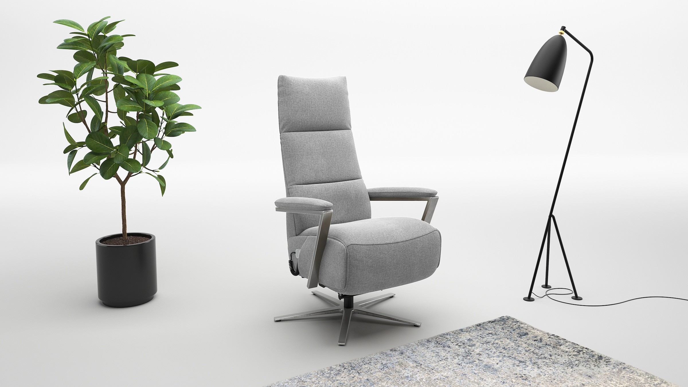 sit&more TV-Sessel "Vario Comfort, inkl. Kopfteilverstellung & 360 Drehfunktion" mit Gasdruck, Höhe der Armlehnen 64cm