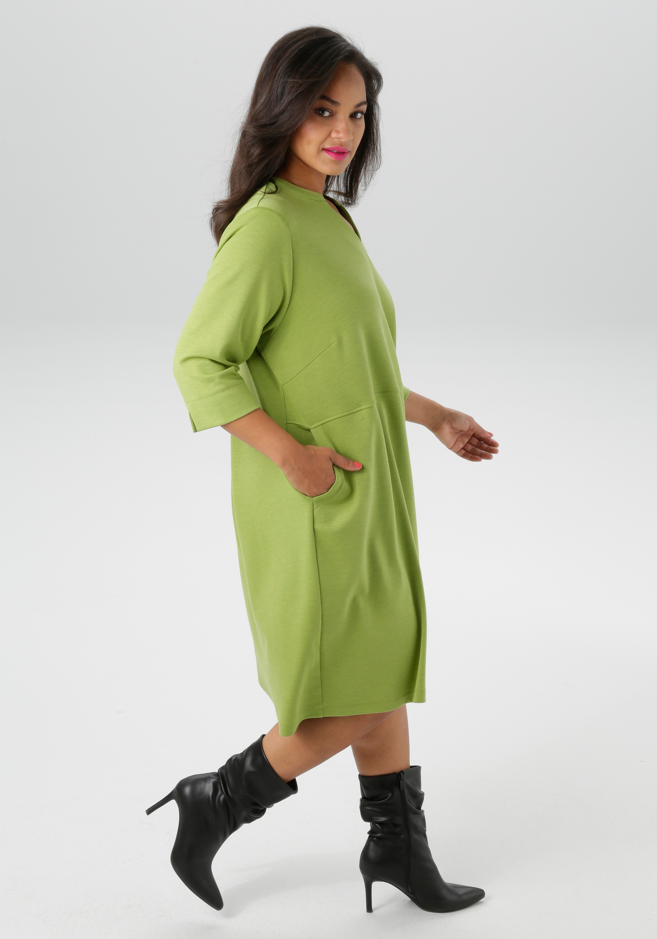 Aniston PLUS Jerseykleid Eingrifftaschen mit praktische Eingrifftaschen günstig online kaufen