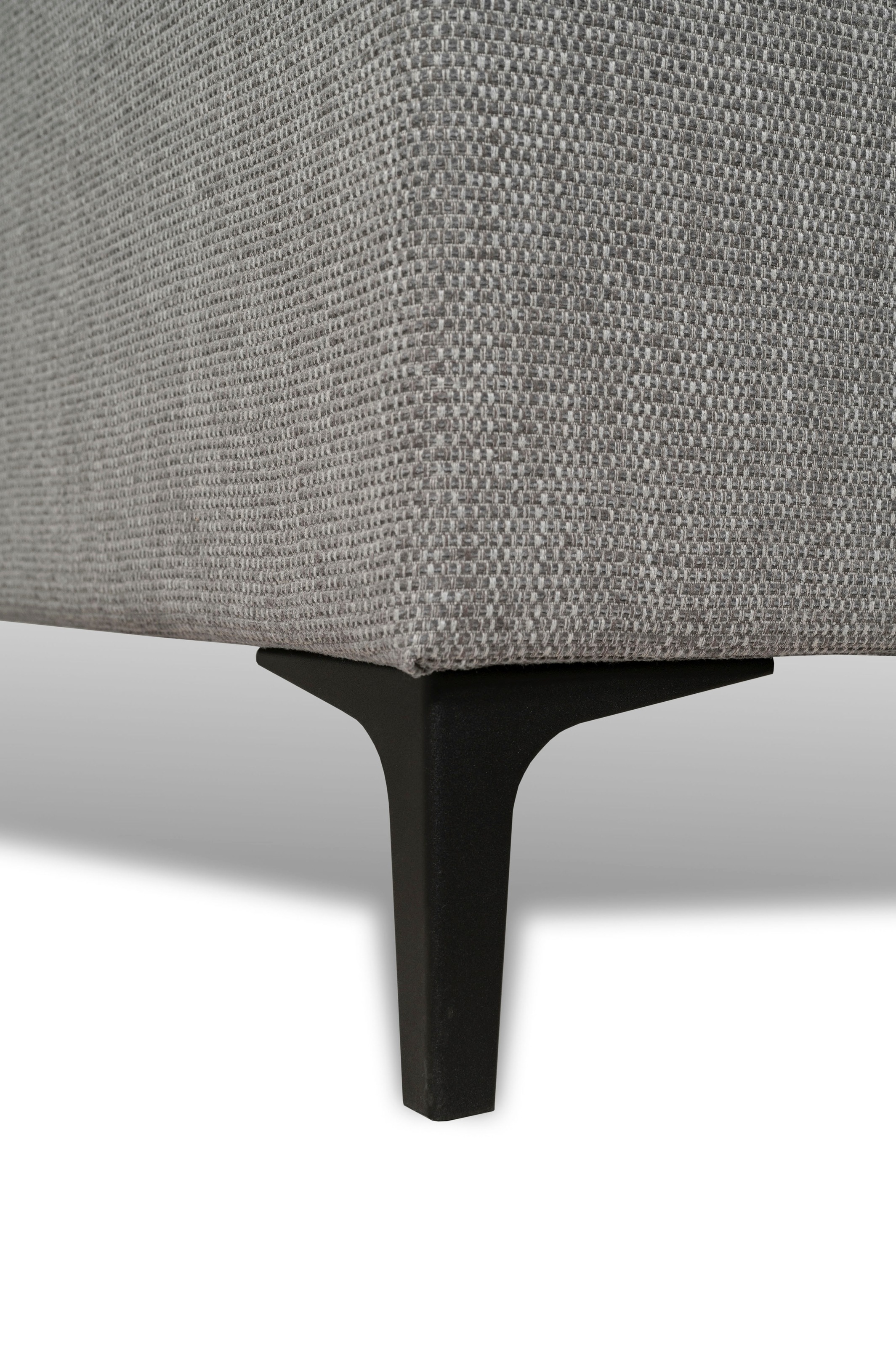 Places of Style 3-Sitzer »3er Sofa Oland, Struktur, Flachgewebe, Luxus-Microfaser, Boucle«, 224 cm, Wellenunterfederung, Skandi-Design, Metallfüße