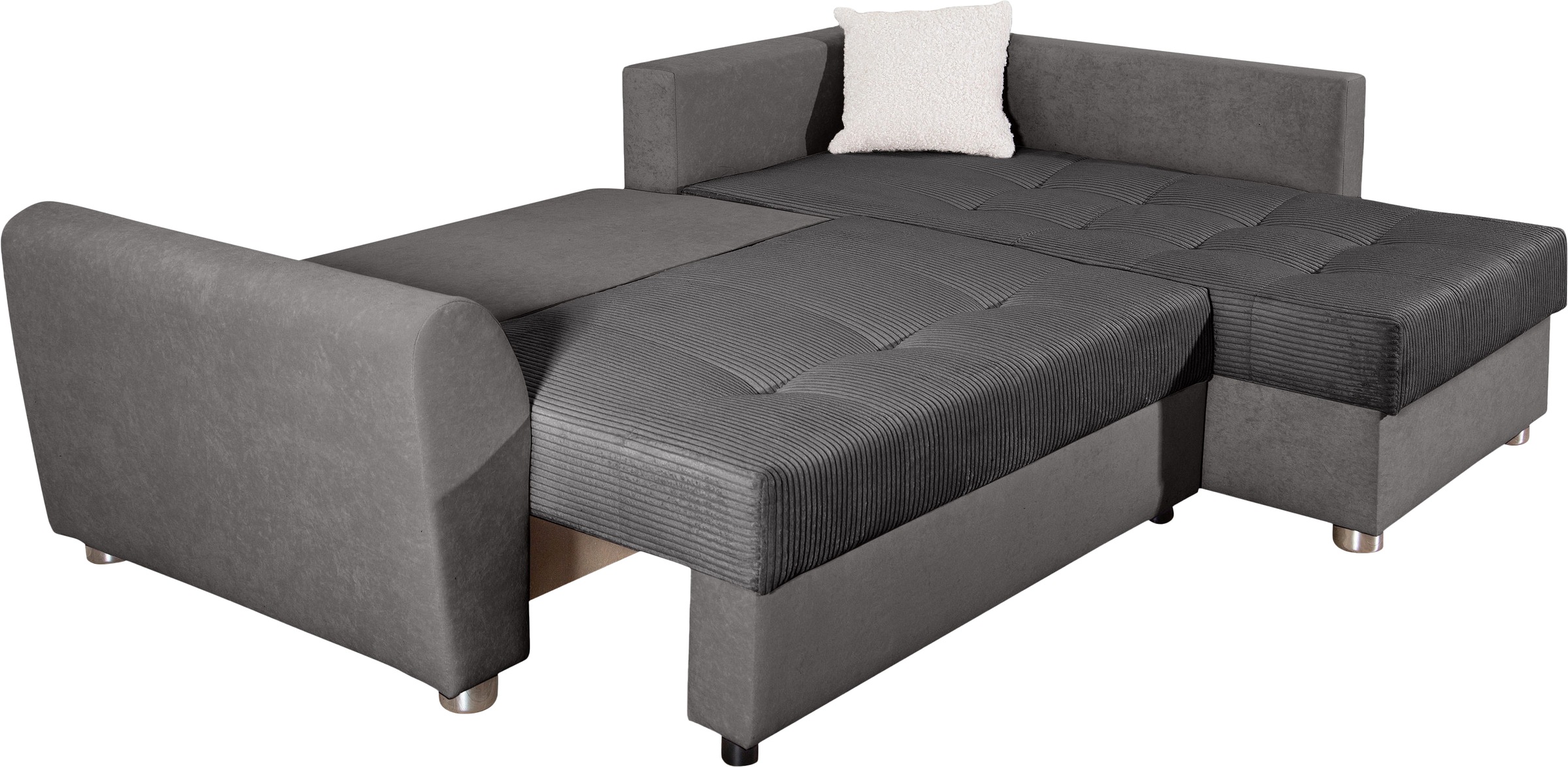 COLLECTION AB Ecksofa »JANA«, Ecksofa,Bettfunktion,Bettkasten,Bonnelfederkern,Rückenkissen