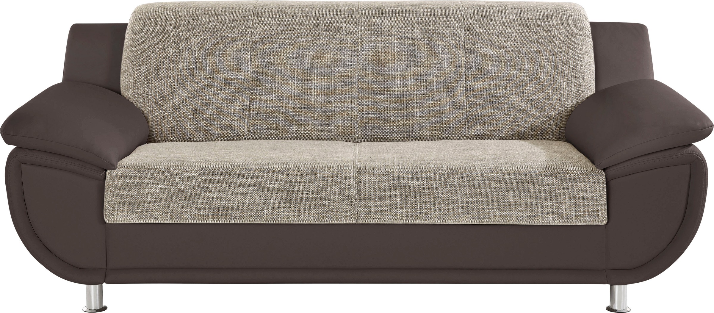 TRENDMANUFAKTUR 3-Sitzer "Rondo 3, zeitlos und modern, bequem, Materialmix, Breite 207cm" wahlweise mit Federkern, extrabreite Armlehnen zum Relaxen