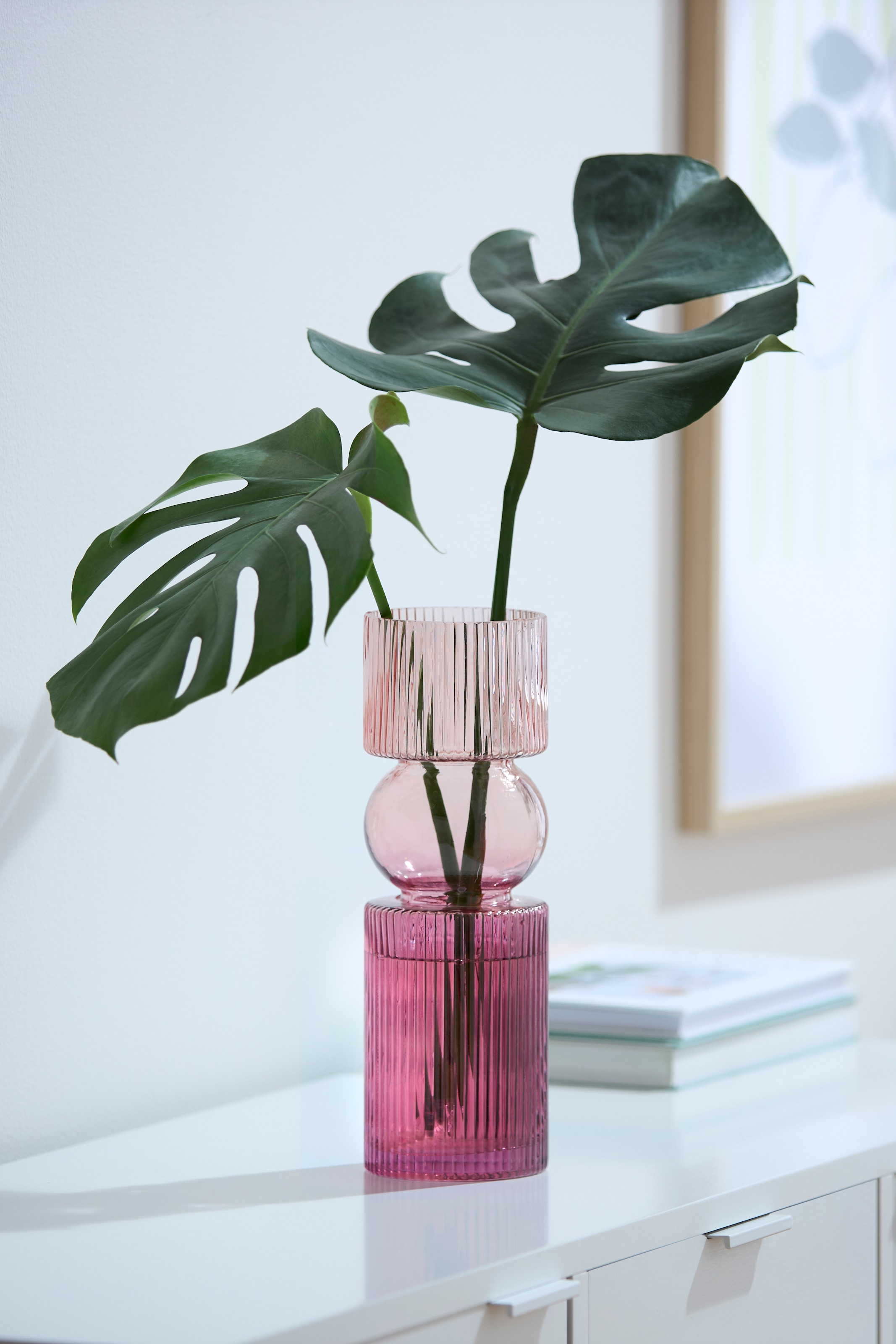 s.Oliver Dekovase »Glasvase rosa-pink« Tischvase im 2er Set mit tollem Farbverlauf, jeweils 30cm hoch