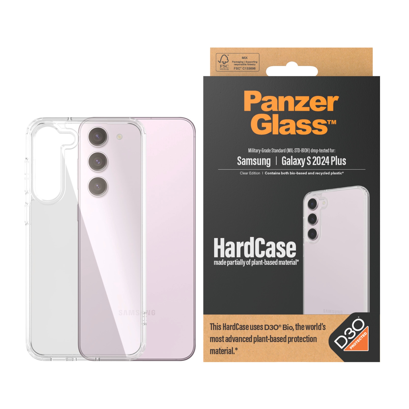 PanzerGlass Handyhülle »HardCase aus D3O für Samsung Galaxy S24 Plus«, Militärstandard MIL-STD 810H Backcover Schutzhülle stoßfest kratzfest