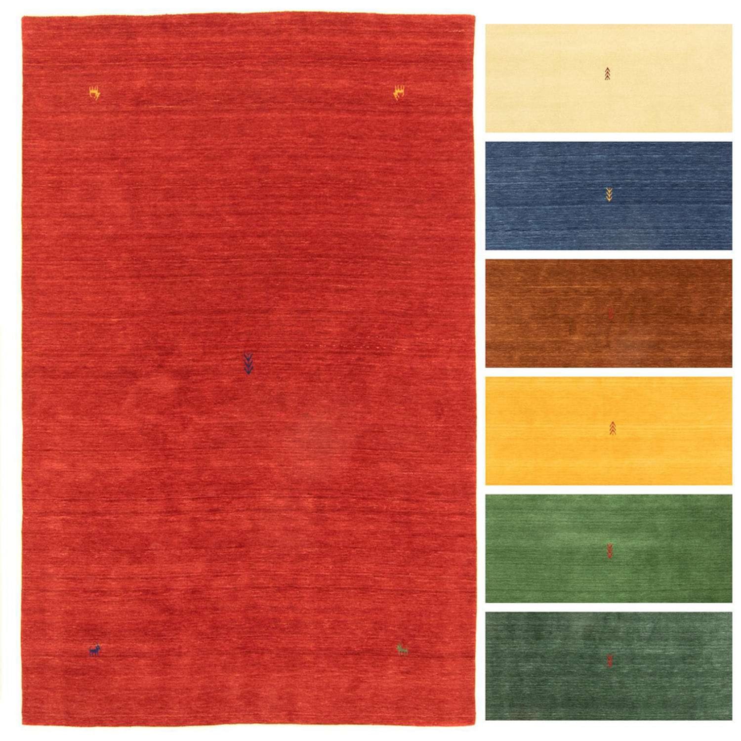 morgenland Wollteppich »Gabbeh Teppich - Indus »Deluxe« Rechteckig«, rechteckig, 1,5 mm Höhe, Sehr weicher Flor