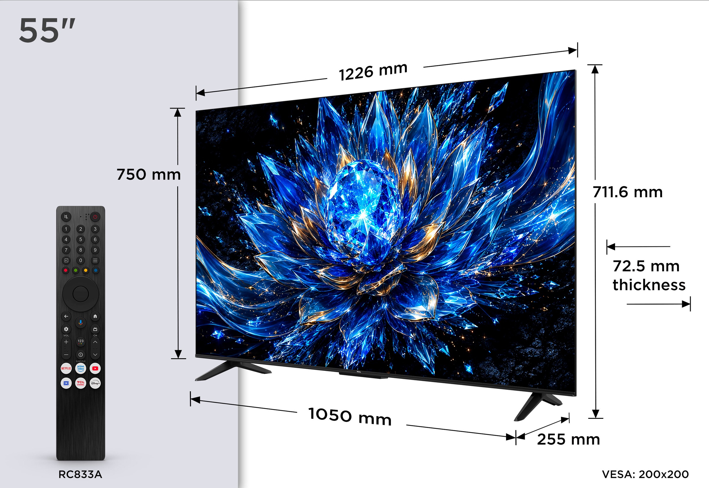 TCL QLED-Fernseher »55T61DX1« 139 cm/55 ″ Smart-TV