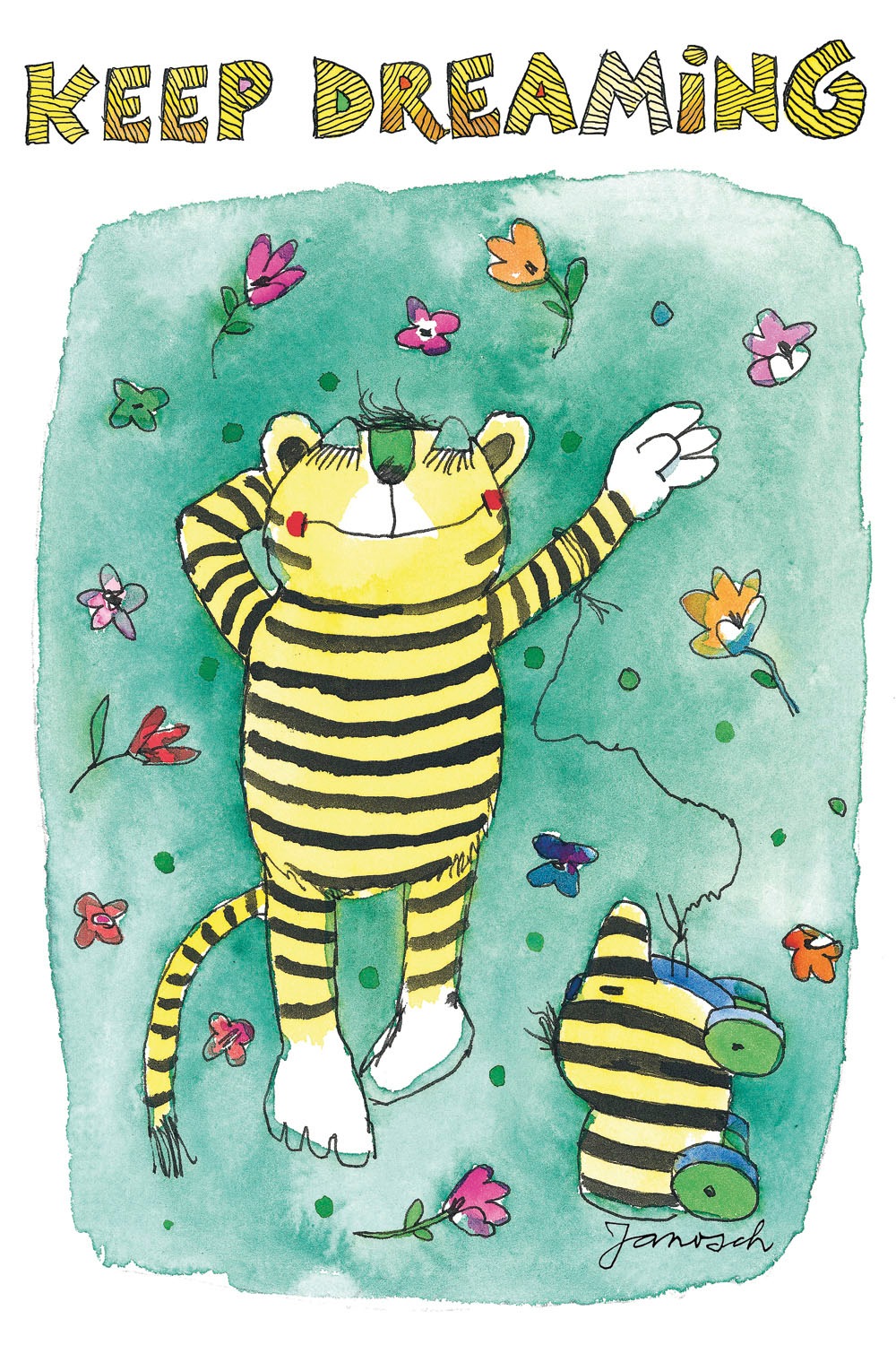 LuckyLinde Leinwandbild "Der kleine Tiger und seine Tigerente" Blumen  Blum günstig online kaufen