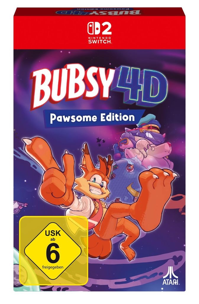 ATARI Spielesoftware "Bubsy 4D Pawsome Edition", Nintendo Switch 2, bunt, Spielesoftware