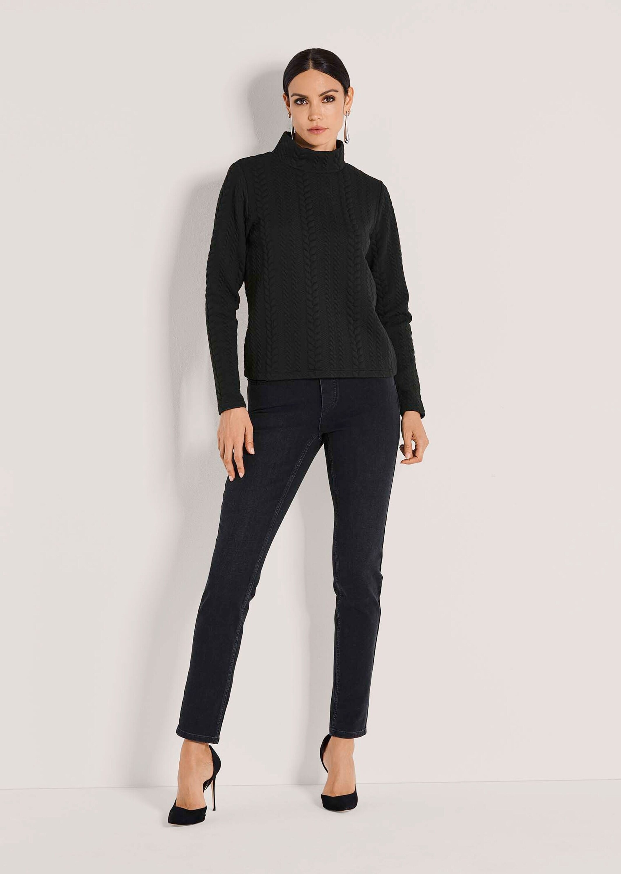 MADELEINE Langarmshirt »Sweatshirt Sweatshirt mit Zopfstruktur« Zopfstruktur