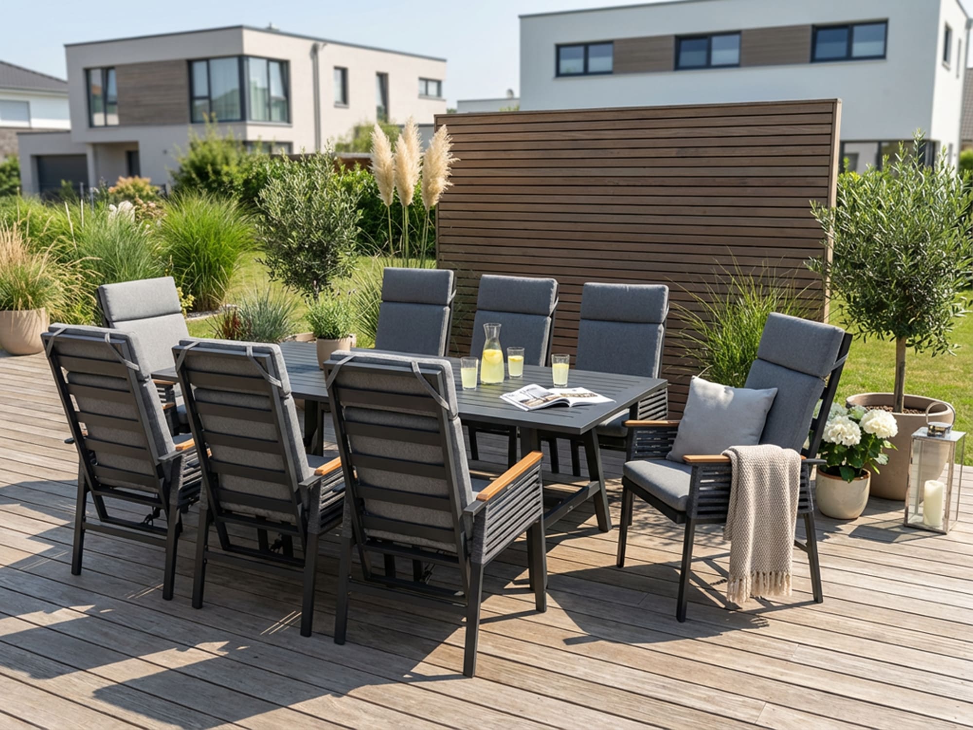 KONIFERA Garten-Essgruppe "Edessa Komfort" Set, 8x Stuhl mit Rückenverstell günstig online kaufen