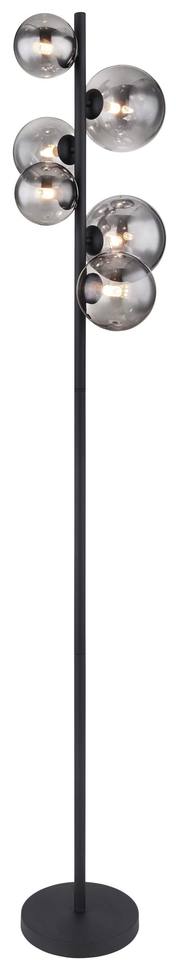 GLOBO LIGHTING LED Stehlampe »RIHA«, 6 flammig, Leuchtmittel G9 | LED fest integriert, ON/OFF Trittschalter