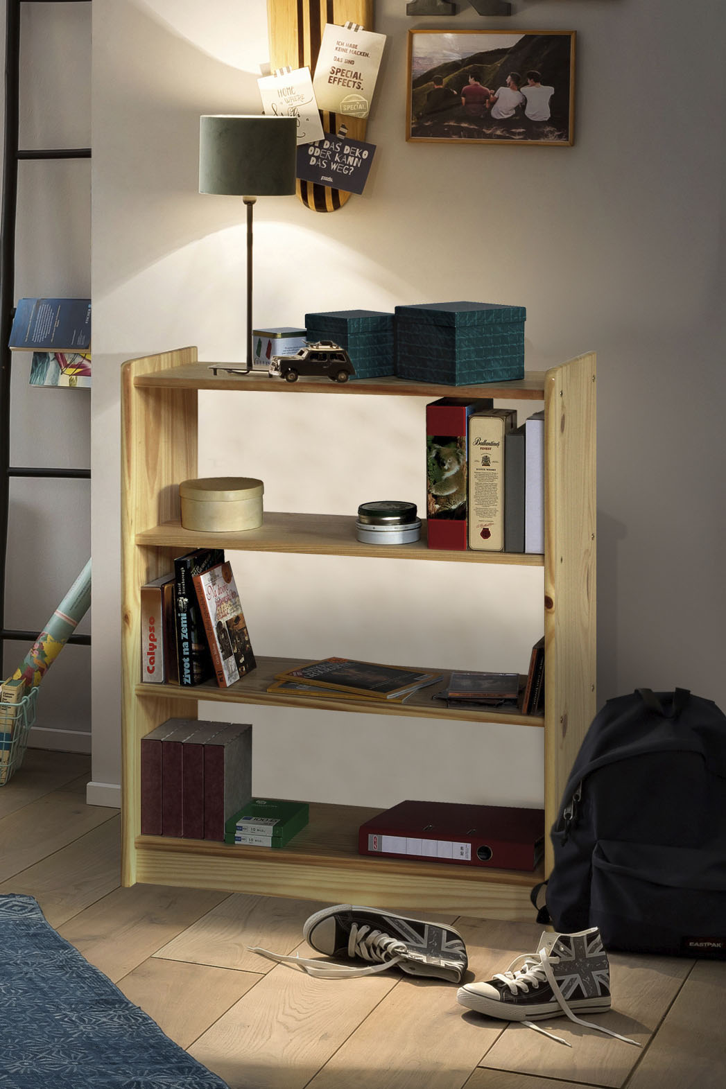 Möbilia Bücherregal 1 Stk. tlg. gefertigt aus massivem Kiefernholz
