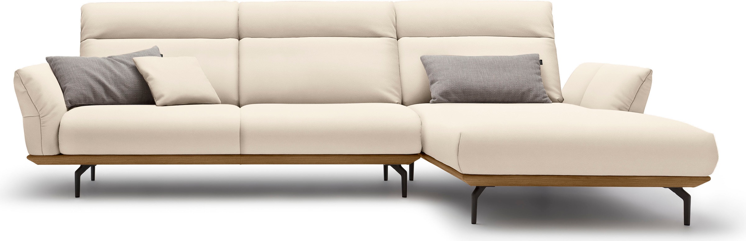 Creation BY ROLF BENZ Ecksofa "CR.460", Sockel in Nussbaum, Winkelfüße in U günstig online kaufen