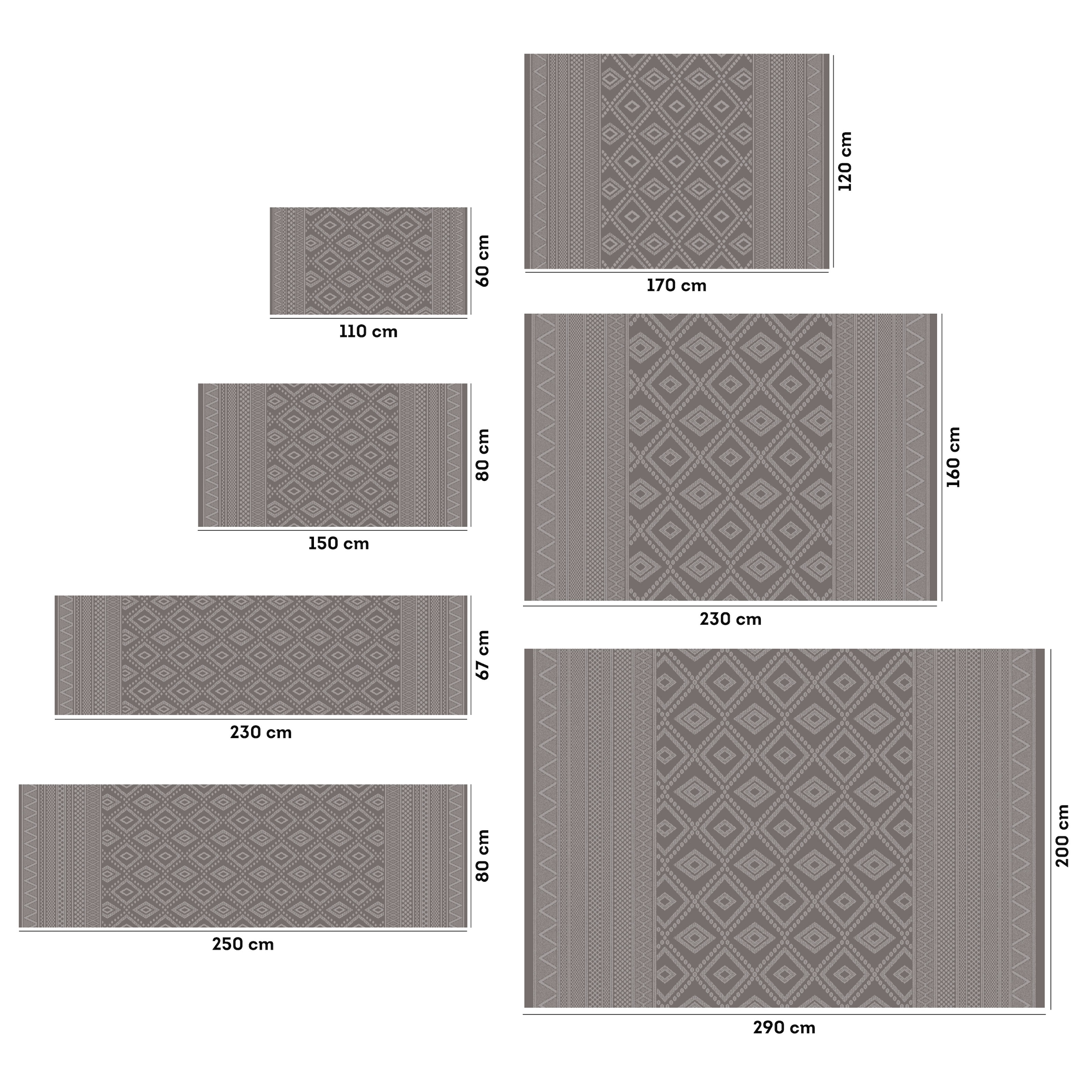 my home Teppich »Toronto auch als Läufer erhältlich«, rechteckig, 3 mm Höhe, In- und Outdoor geeignet, Sisal-Optik, Wetterfest & UV-beständig, Boho