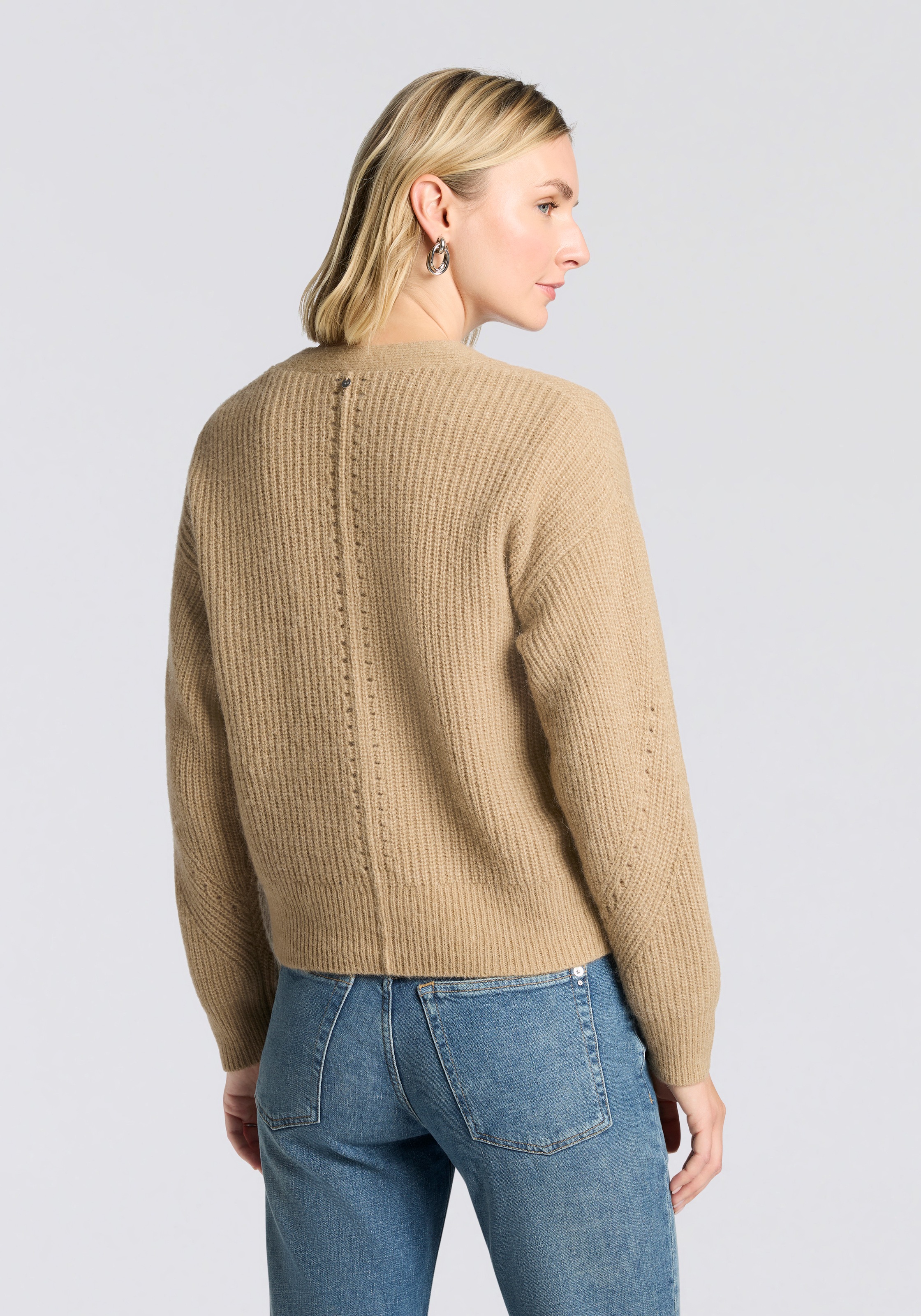 BOSS ORANGE Cardigan "Fortellini Premium Damenmode" mit Ajourstrickmuster günstig online kaufen