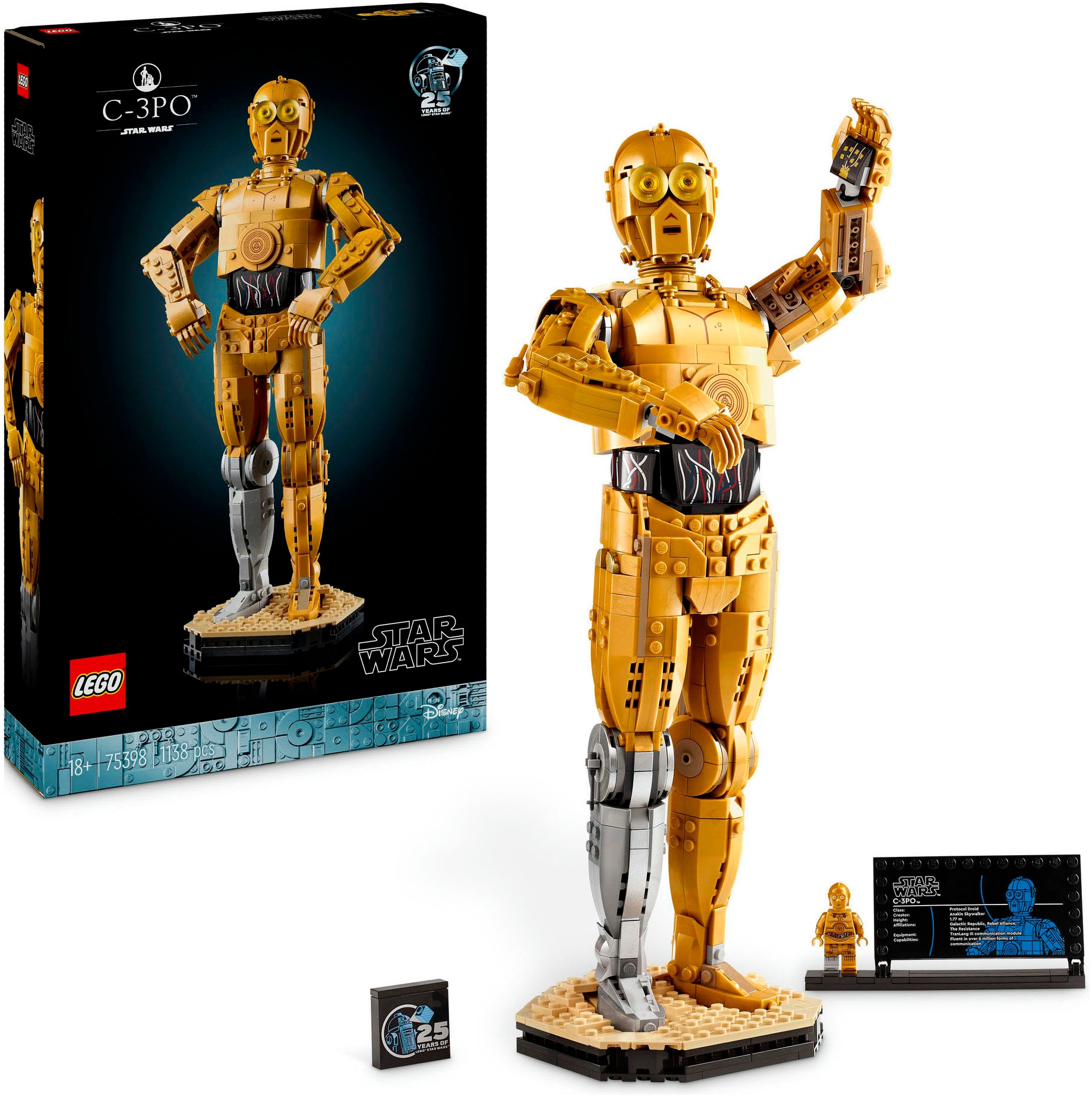 LEGO Konstruktionsspielsteine "C-3PO (75398), LEGO Star Wars ", bunt, Kunststoff, Spielbausteine, Made in Europe