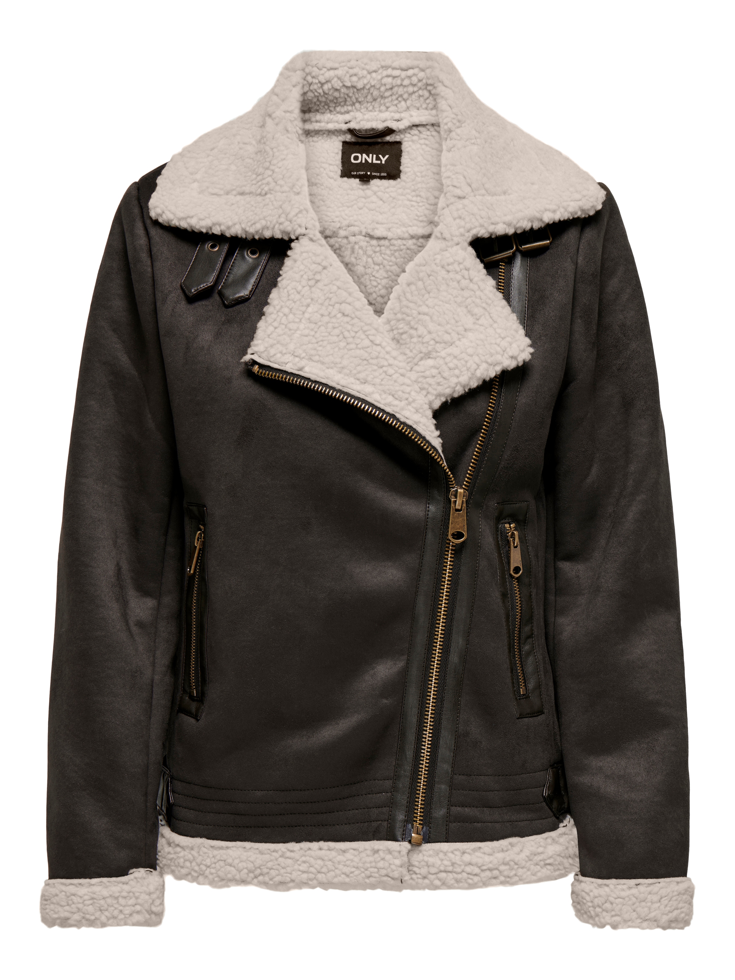 ONLY Lederimitatjacke »ONLNEWDIANA AVIATOR JACKET CC OTW«, ohne Kapuze