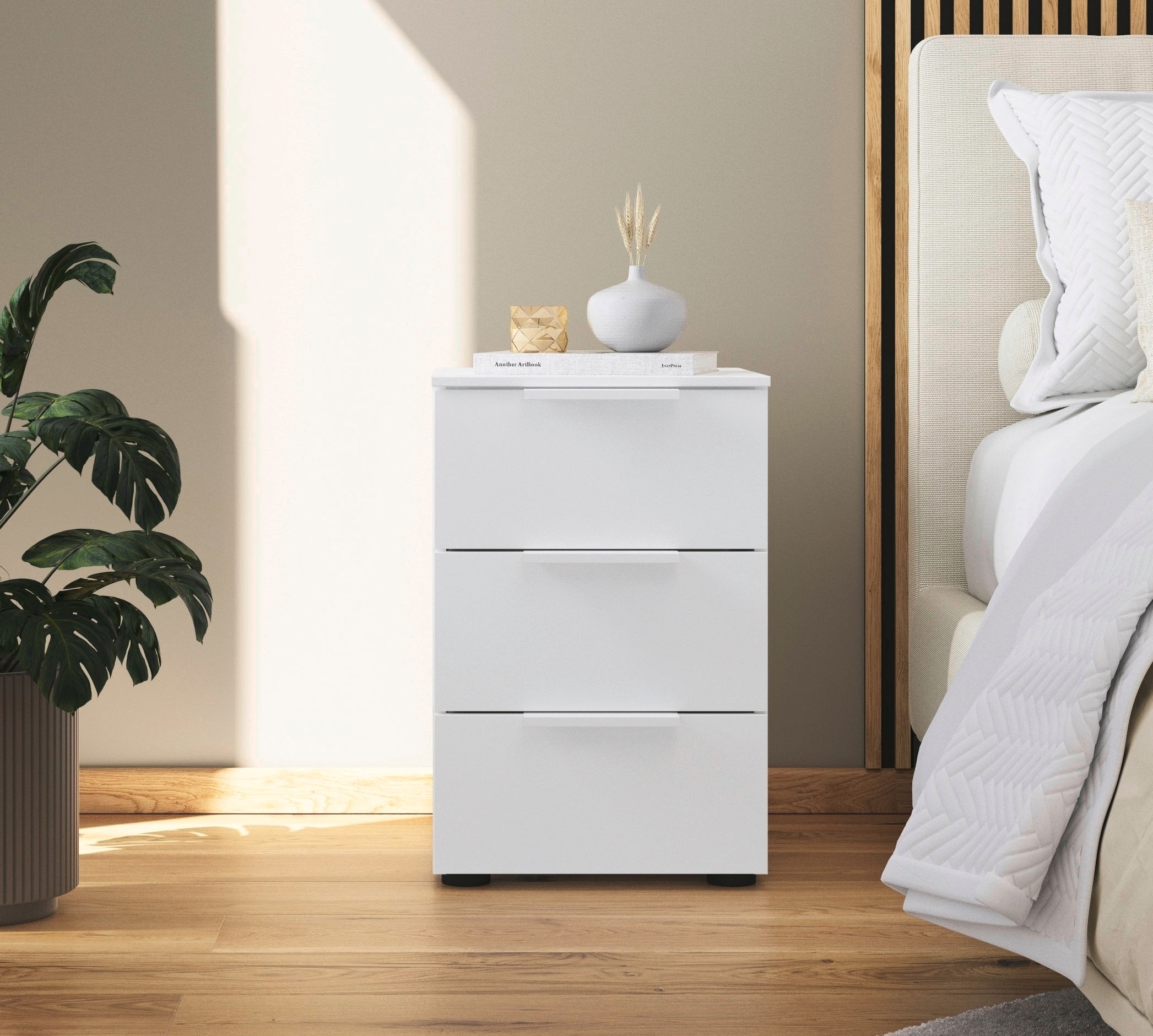 rauch "Nachttisch Nachtschrank Nachtkonsole FLIPP" Breite 40 cm, mit 3 Schu günstig online kaufen